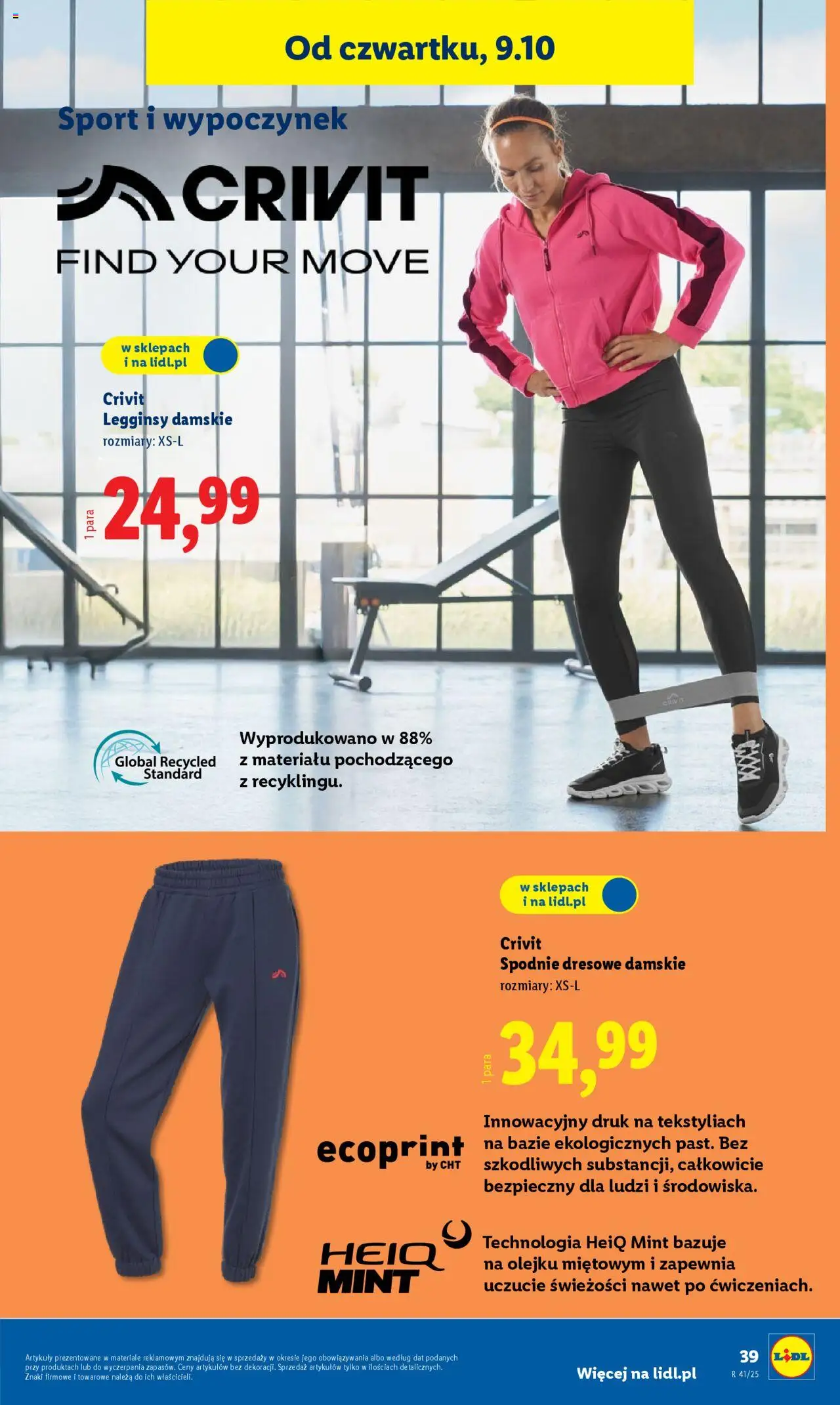 Lidl Katalog od 06.10.2025 | Strona: 43 | Produkty: Spodnie, Legginsy, Legginsy damskie