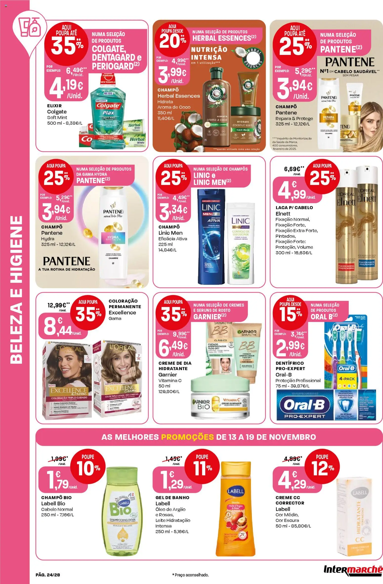 Intermarché Folheto Contact │ válido de 13.11.2025 | Página: 24 | Produtos: Iluminador, creme CC, Gel de banho, Vitamina c