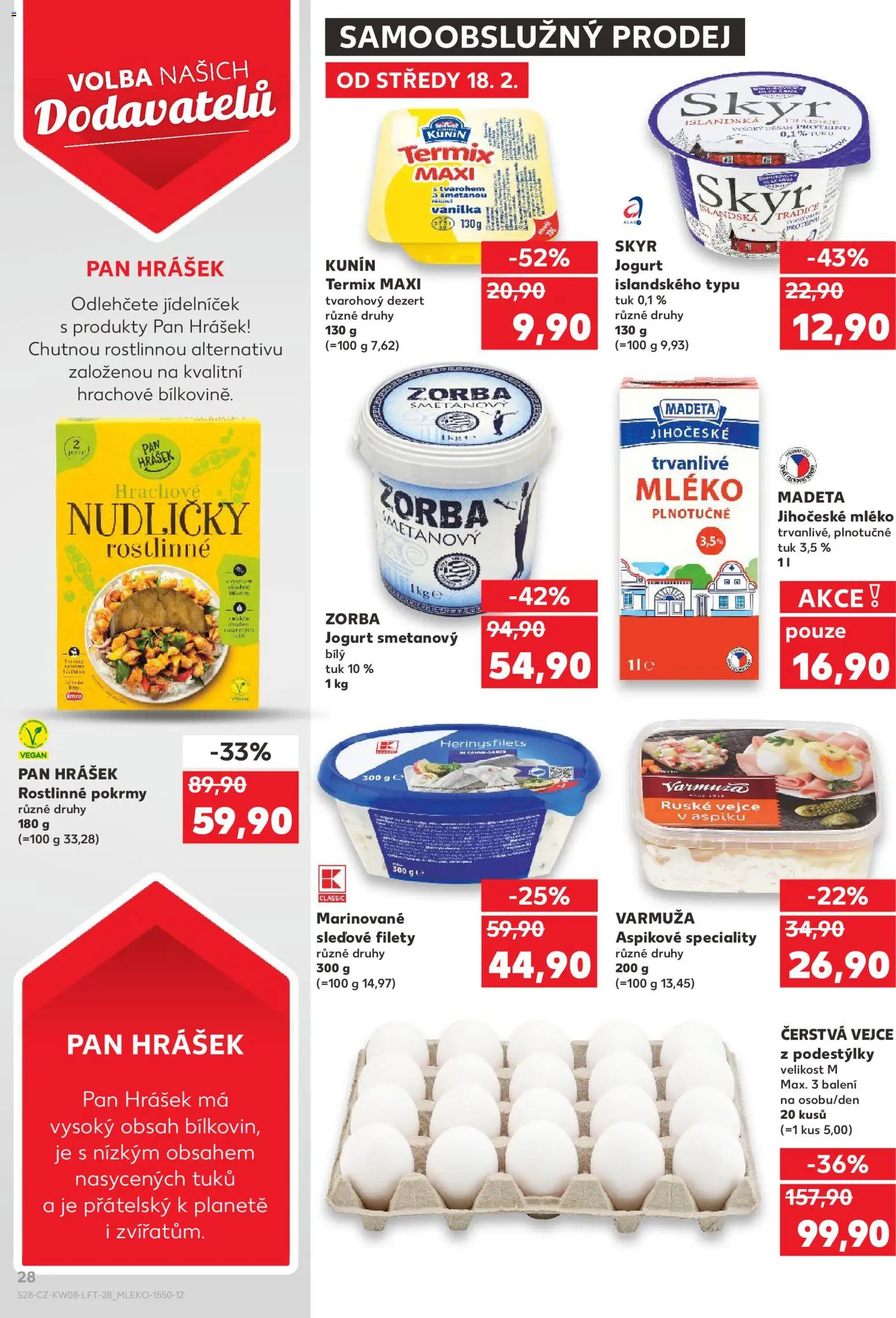 Kaufland leták - Praha 4 od 18.02.2026 | Strana: 28 | Produkty: Vegan, Jogurt, Vejce, Skyr