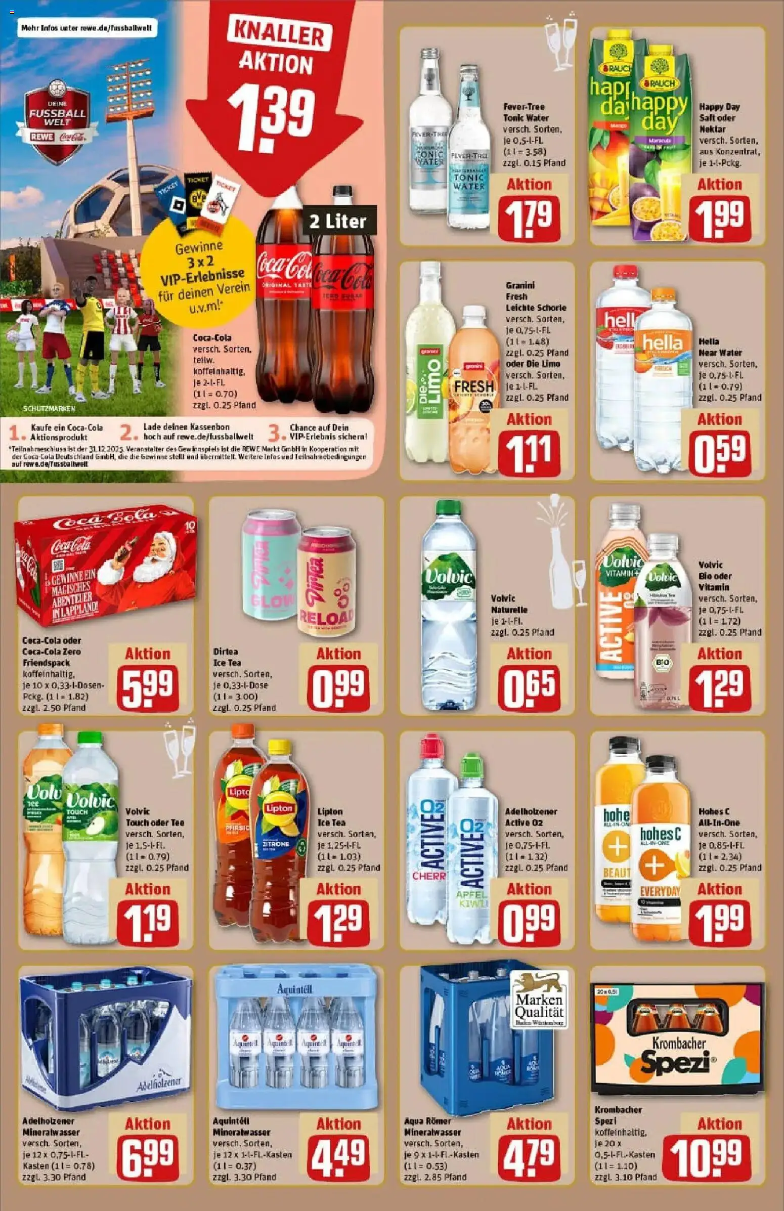 Rewe prospekt St. Georgen Im Schwarzwald	 – gültig ab 22.12.2025 | Seite: 14 | Produkte: Cola, Adelholzener, Fußball, Hohes c