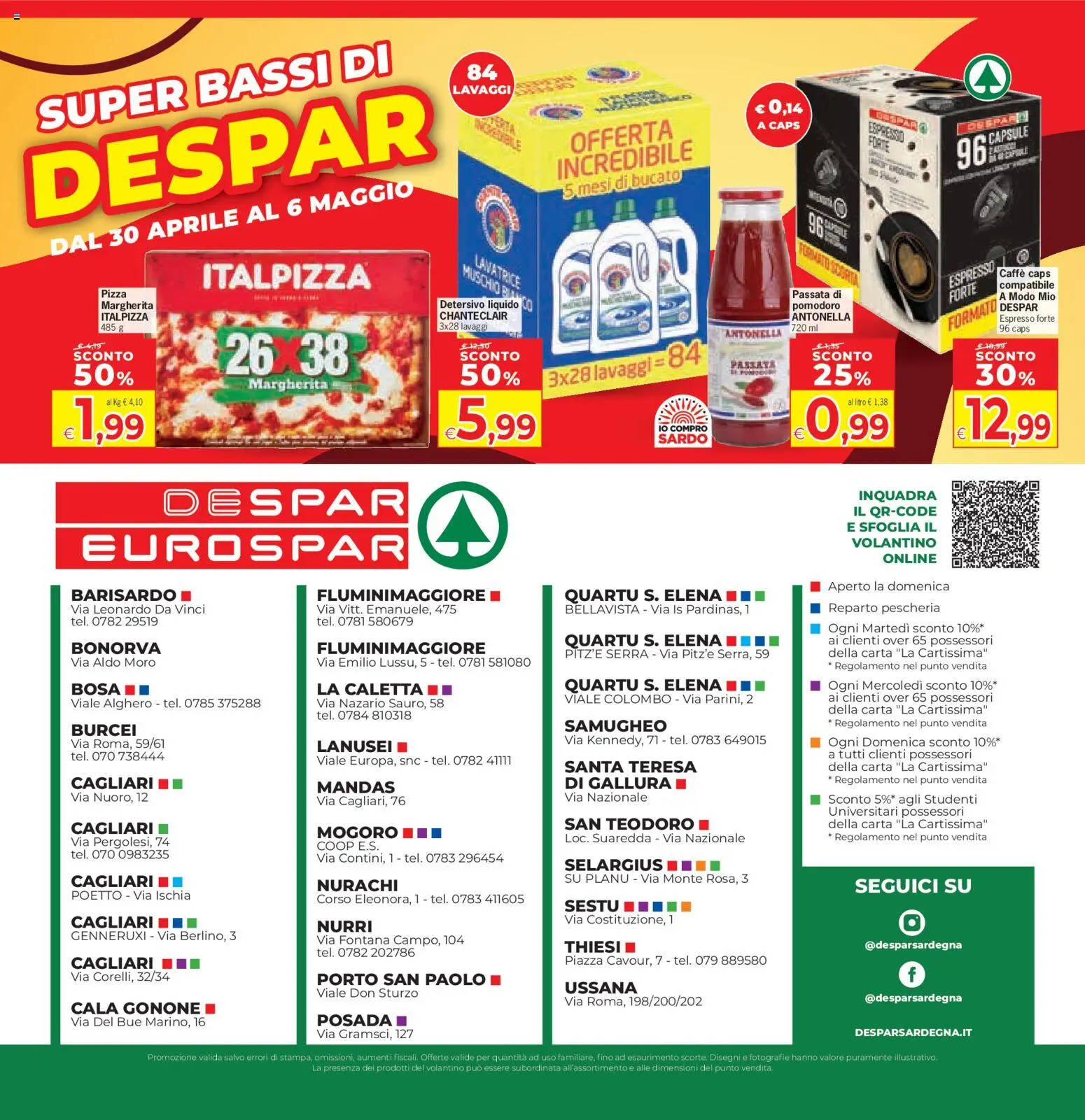 Volantino Despar del 23.04.2026 | Pagina: 12 | Prodotti: Caffè, Pomodoro, Lavatrice