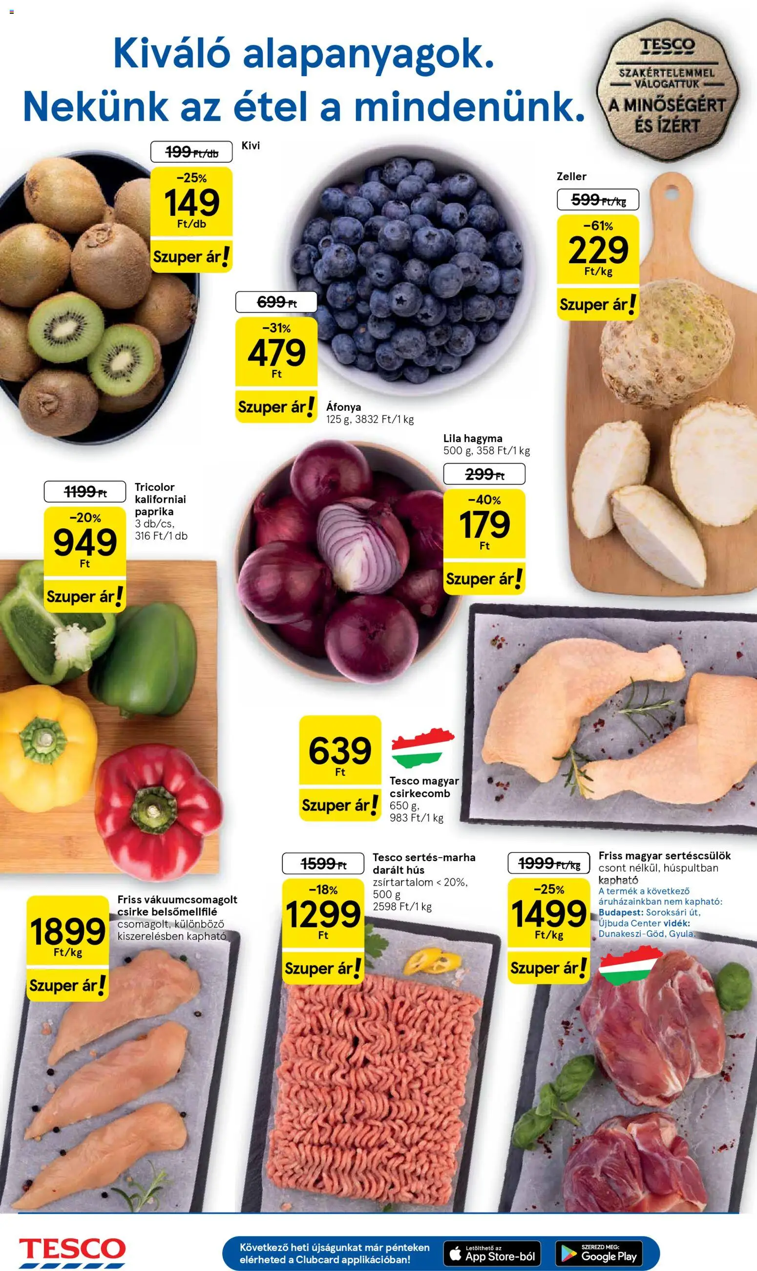 Tesco akciós ujság - amely érvényes a következő dátumtól: 05.02.2026 | Oldal: 2 | Termékek: Sertéscsülök, Zeller, Csirkecomb, Hagyma