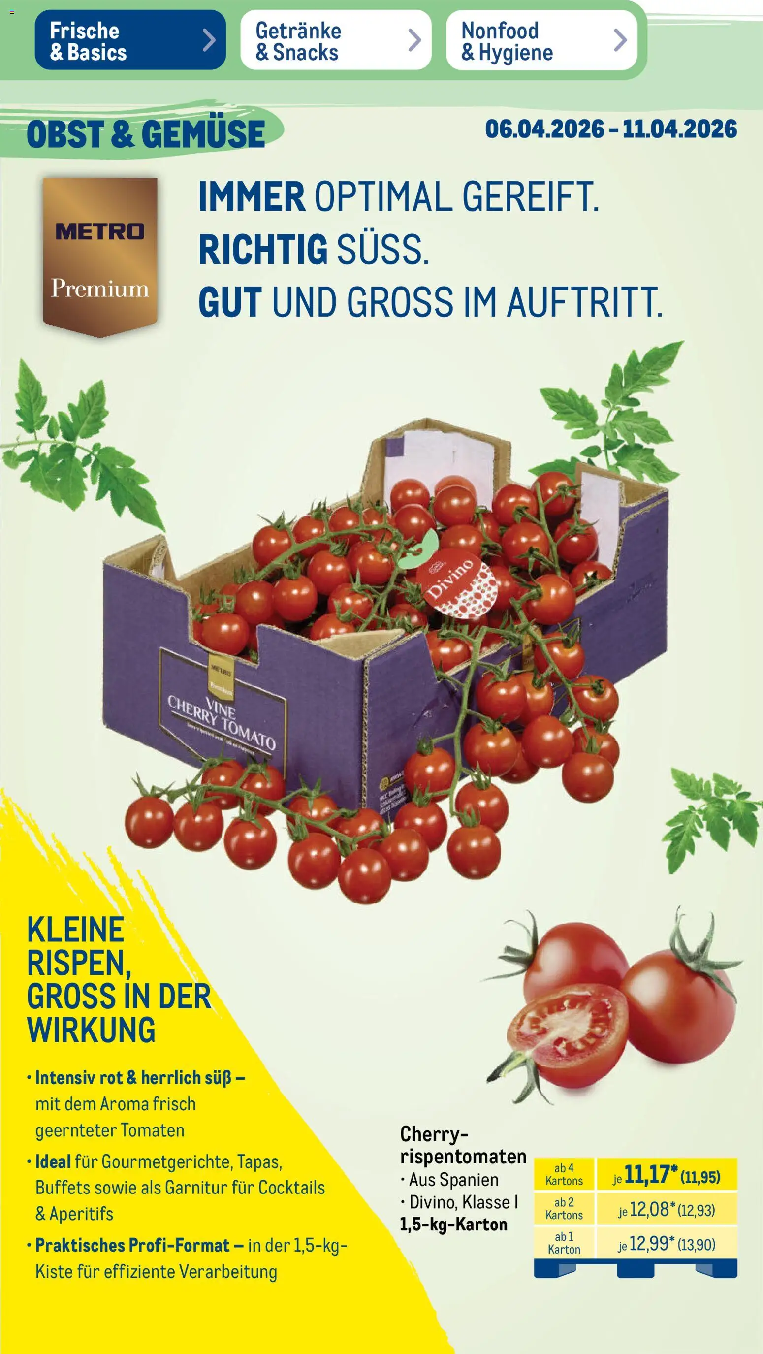 Metro Prospekt 	 – gültig ab 06.04.2026 | Seite: 9 | Produkte: Tomaten, Gemüse, Obst