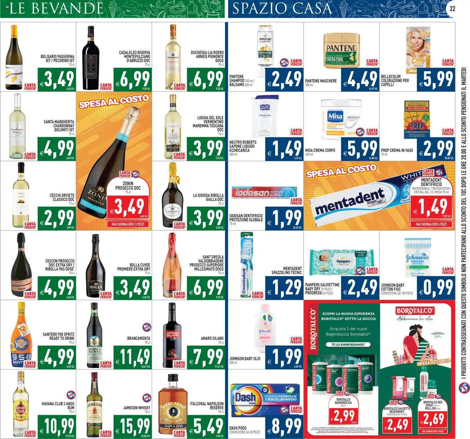 Volantino PIM Supermercati del 17.04.2026 | Pagina: 22 | Prodotti: Dentifricio, Pampers, Menta, Pecorino