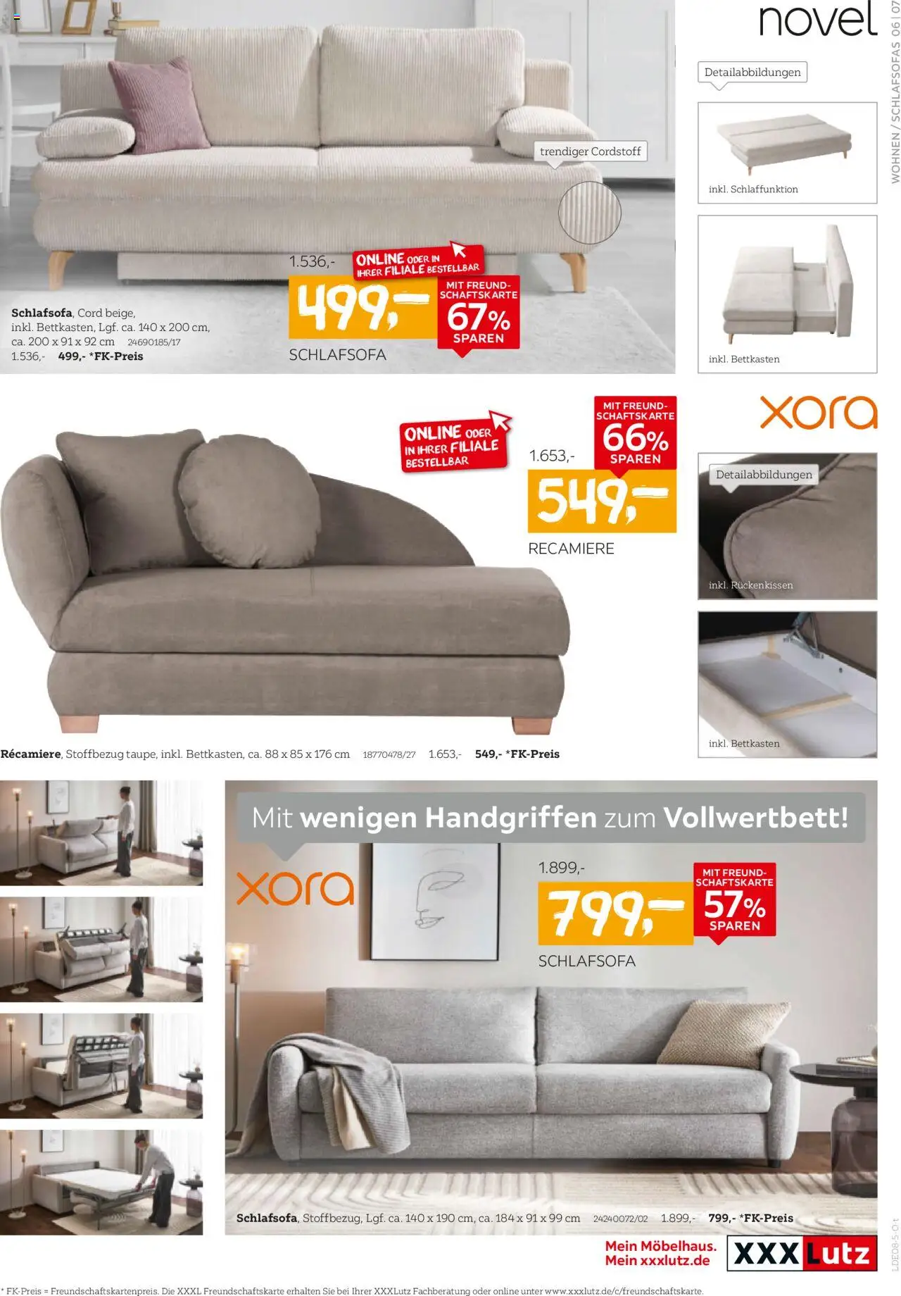 XXXL Lutz Wohnen-Preishits! - gültig ab dem 04.08.2025 | Seite: 7 | Produkte: Schlafsofa