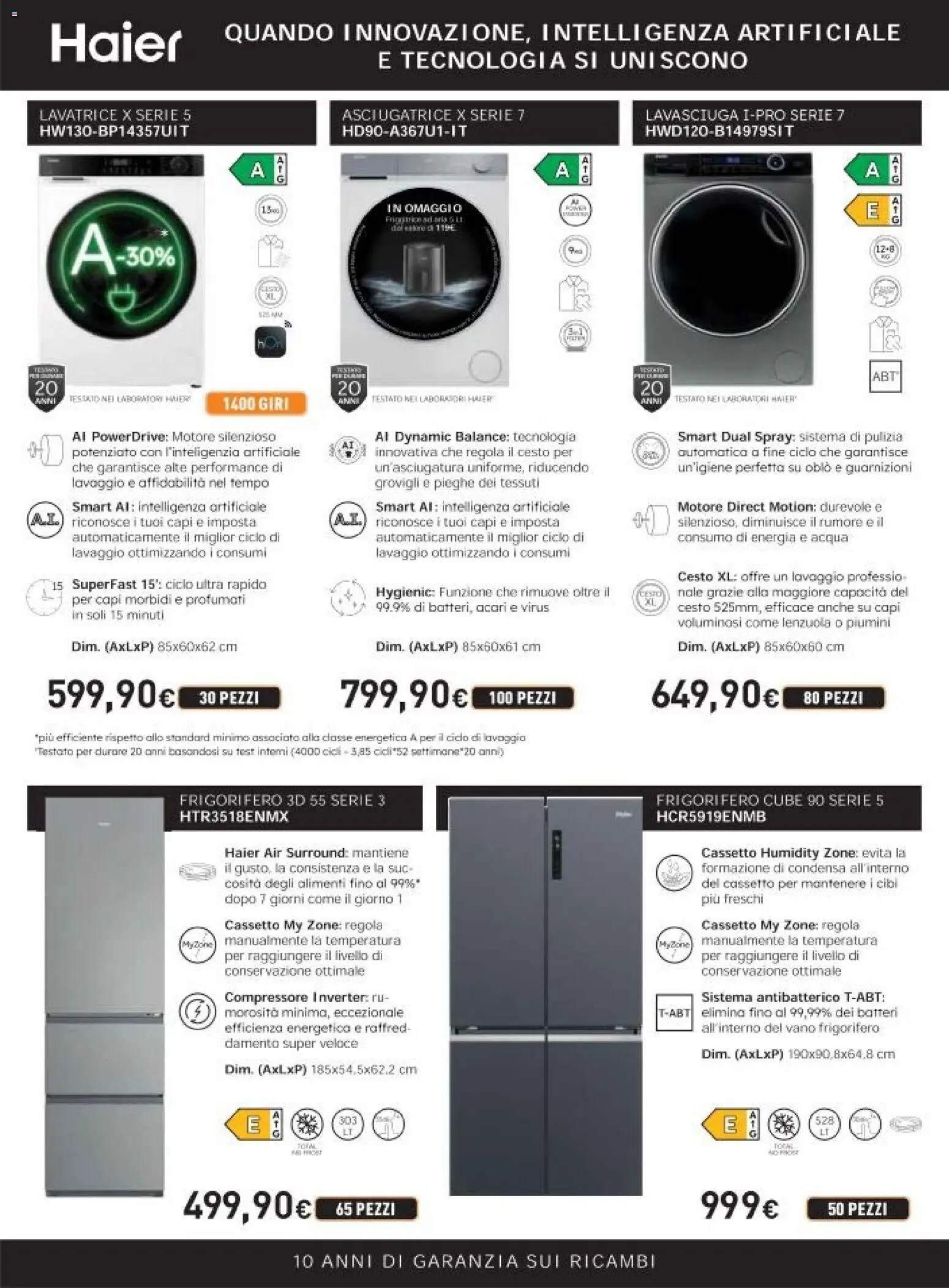 Volantino Unieuro del 04.11.2025 | Pagina: 26 | Prodotti: Lavasciuga, Lavatrice, Asciugatrice, Frigorifero