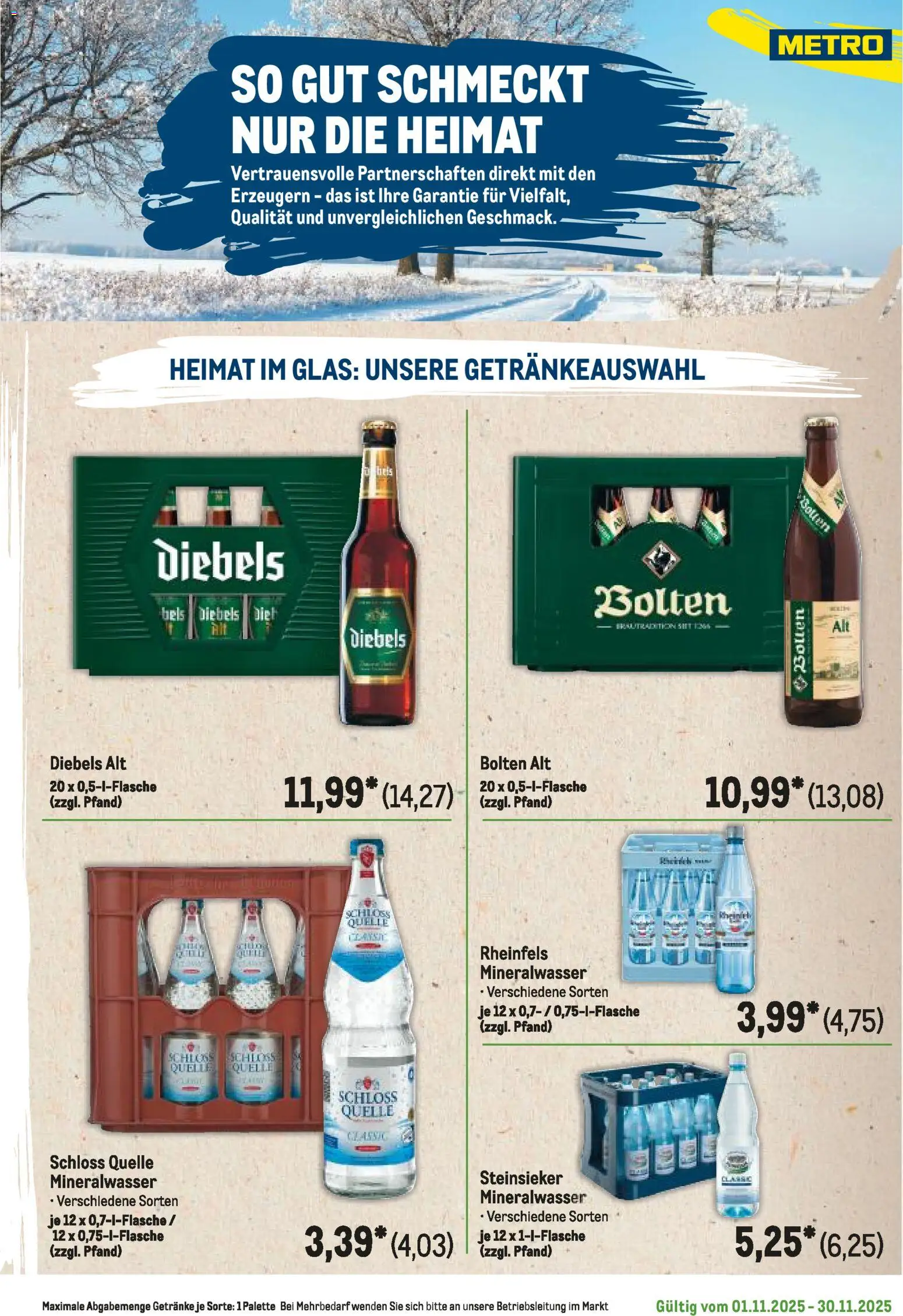 Metro Regionaler Flyer – gültig ab 01.11.2025 | Seite: 71 | Produkte: Mineralwasser, Diebels