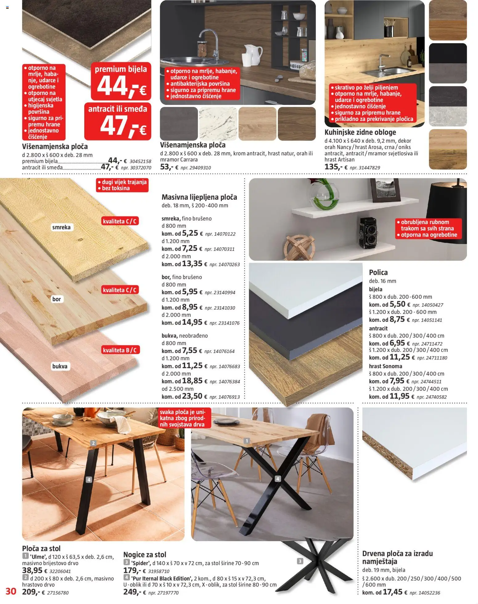 Bauhaus katalog | vrijedi od 01.01.2026 | Stranica: 30 | Proizvodi: Polica, Stol, Orah