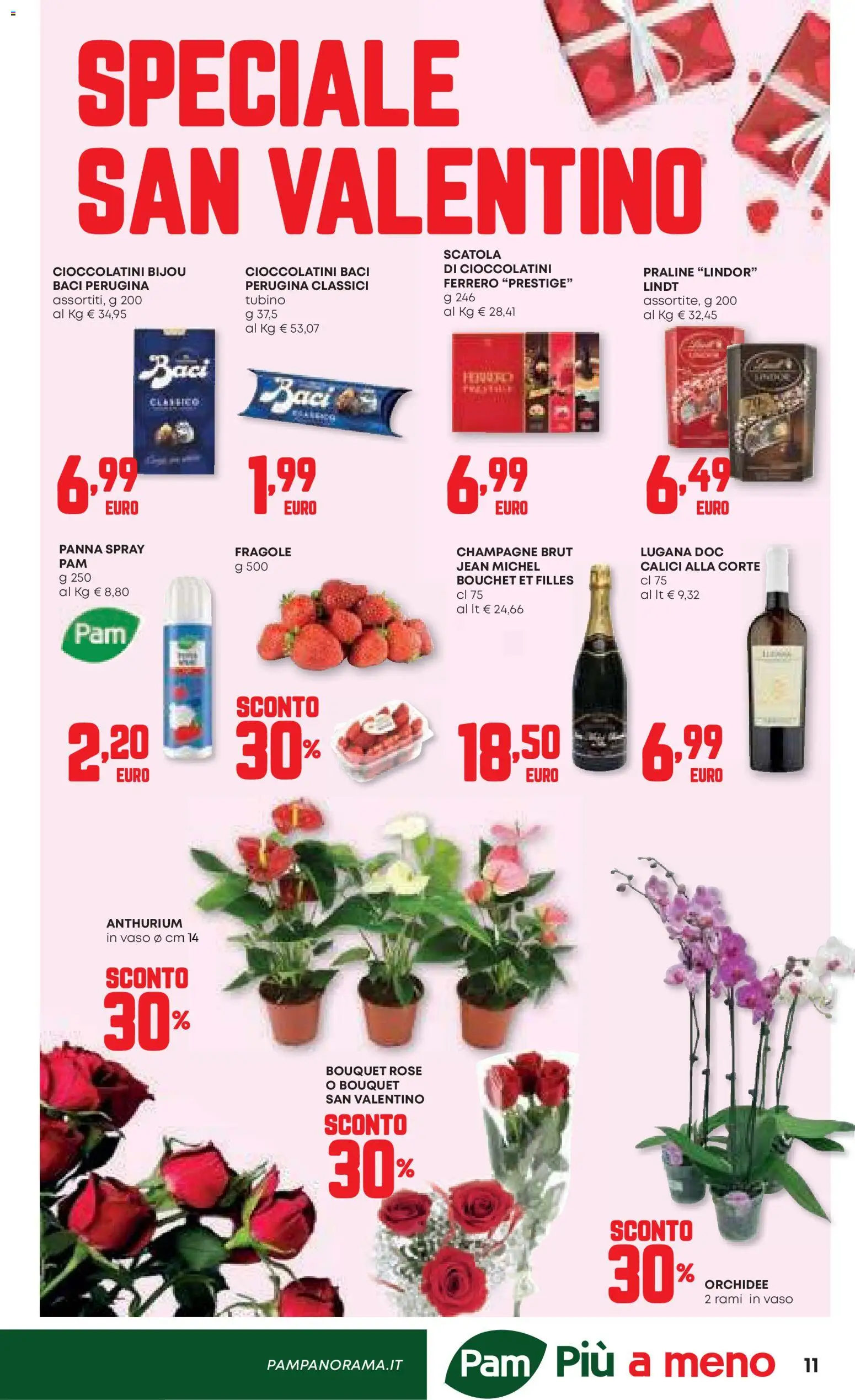 Volantino PAM del 12.02.2026 | Pagina: 11 | Prodotti: Fragole, Panna, Scatola, Vaso
