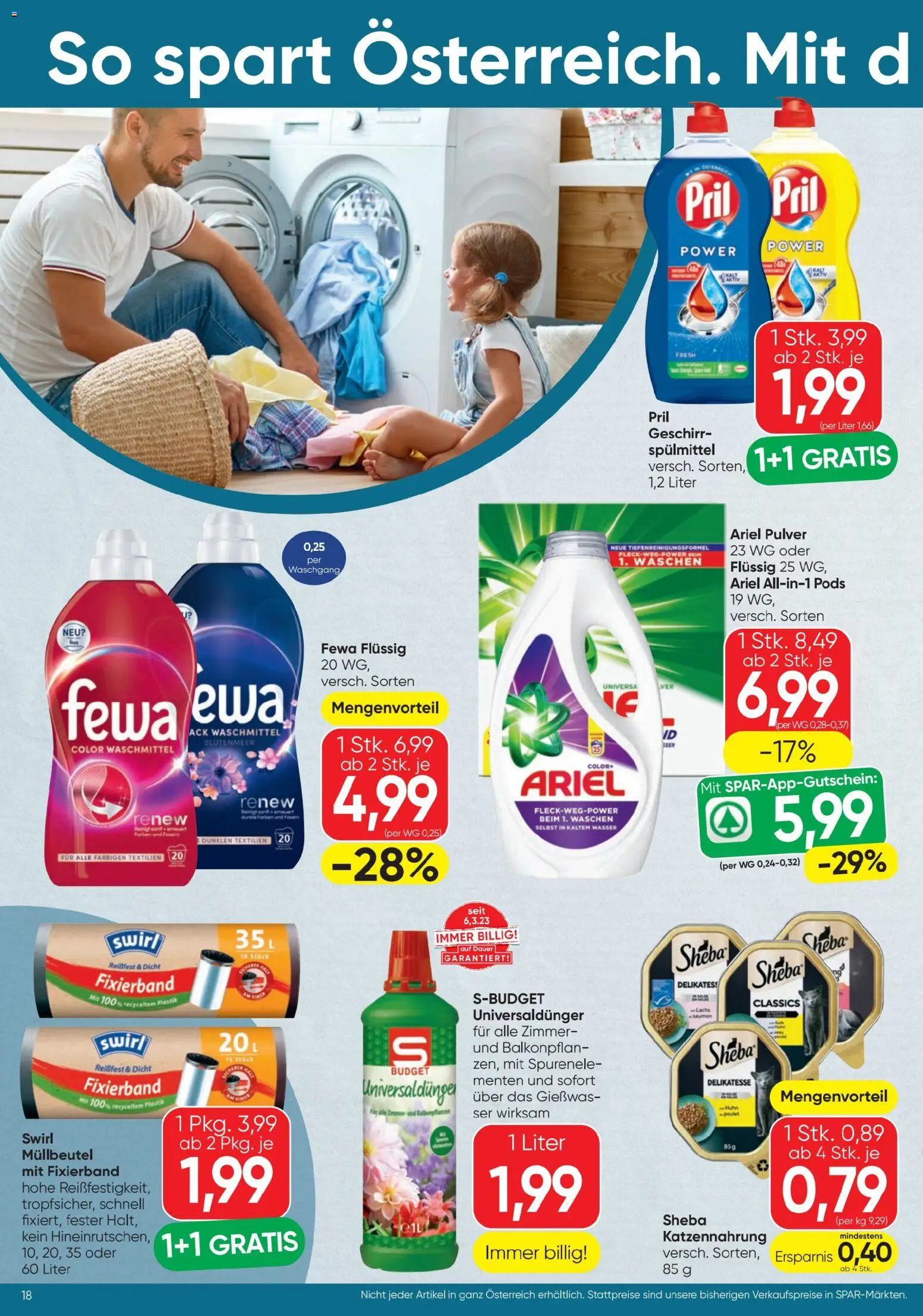 Spar - Flugblatt gültig ab 12.03.2026 | Seite: 18 | Produkte: Wasser, Waschmittel