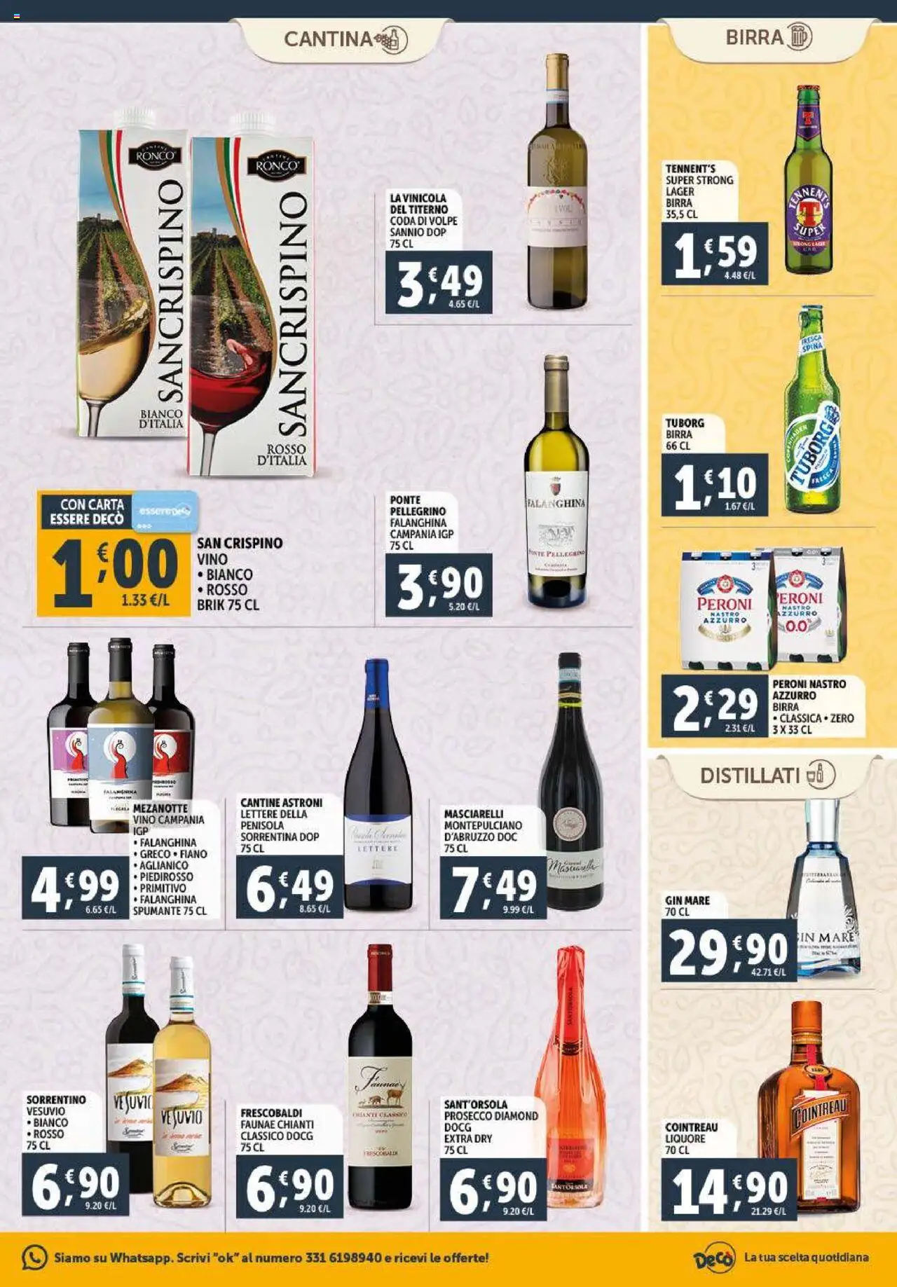 Volantino Decò del 23.09.2025 | Pagina: 17 | Prodotti: Tennent's, Prosecco, Spumante, Liquore