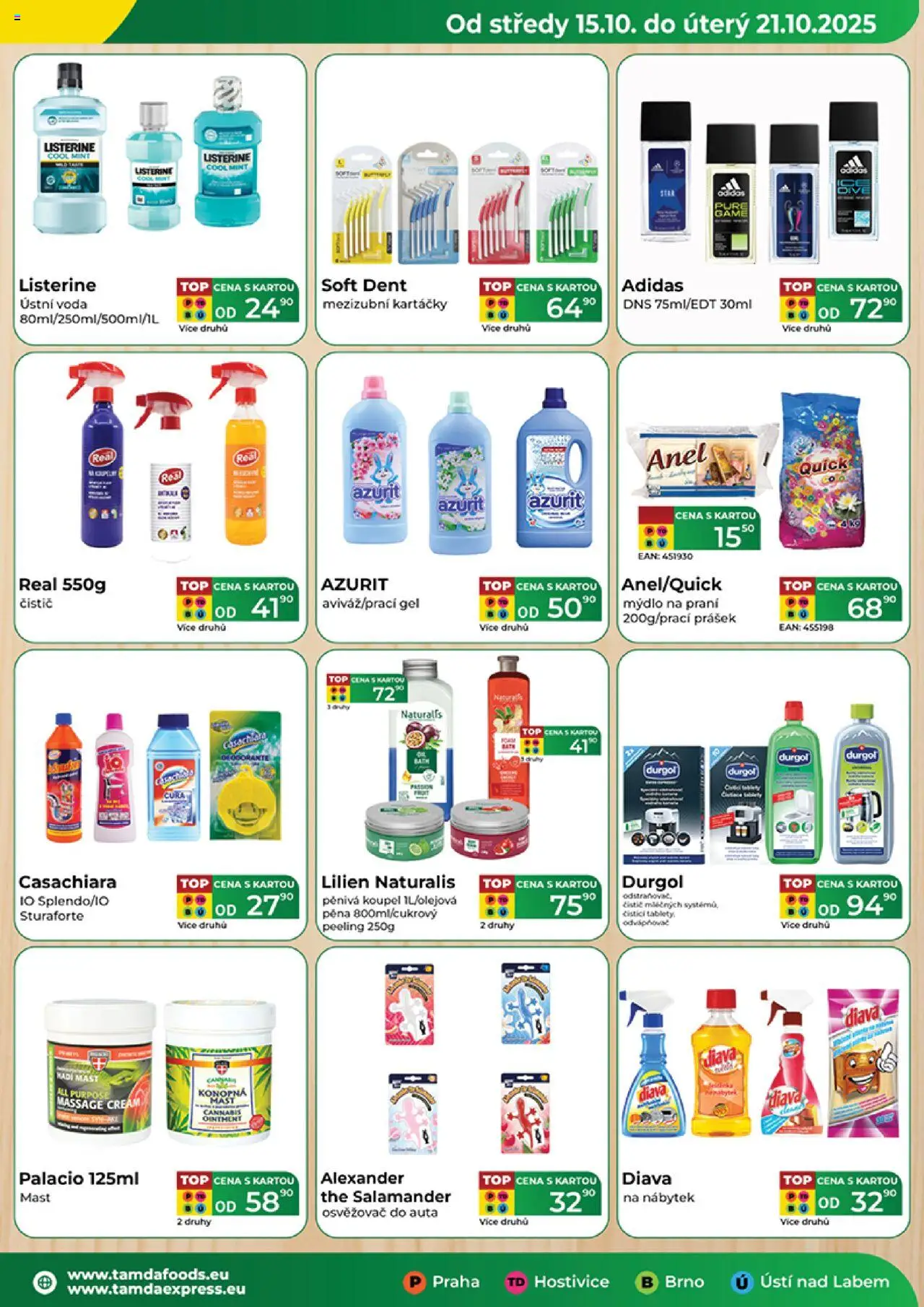 Tamda Foods leták od 15.10.2025 | Strana: 5 | Produkty: Mýdlo, Ústní voda, Listerine, Peeling
