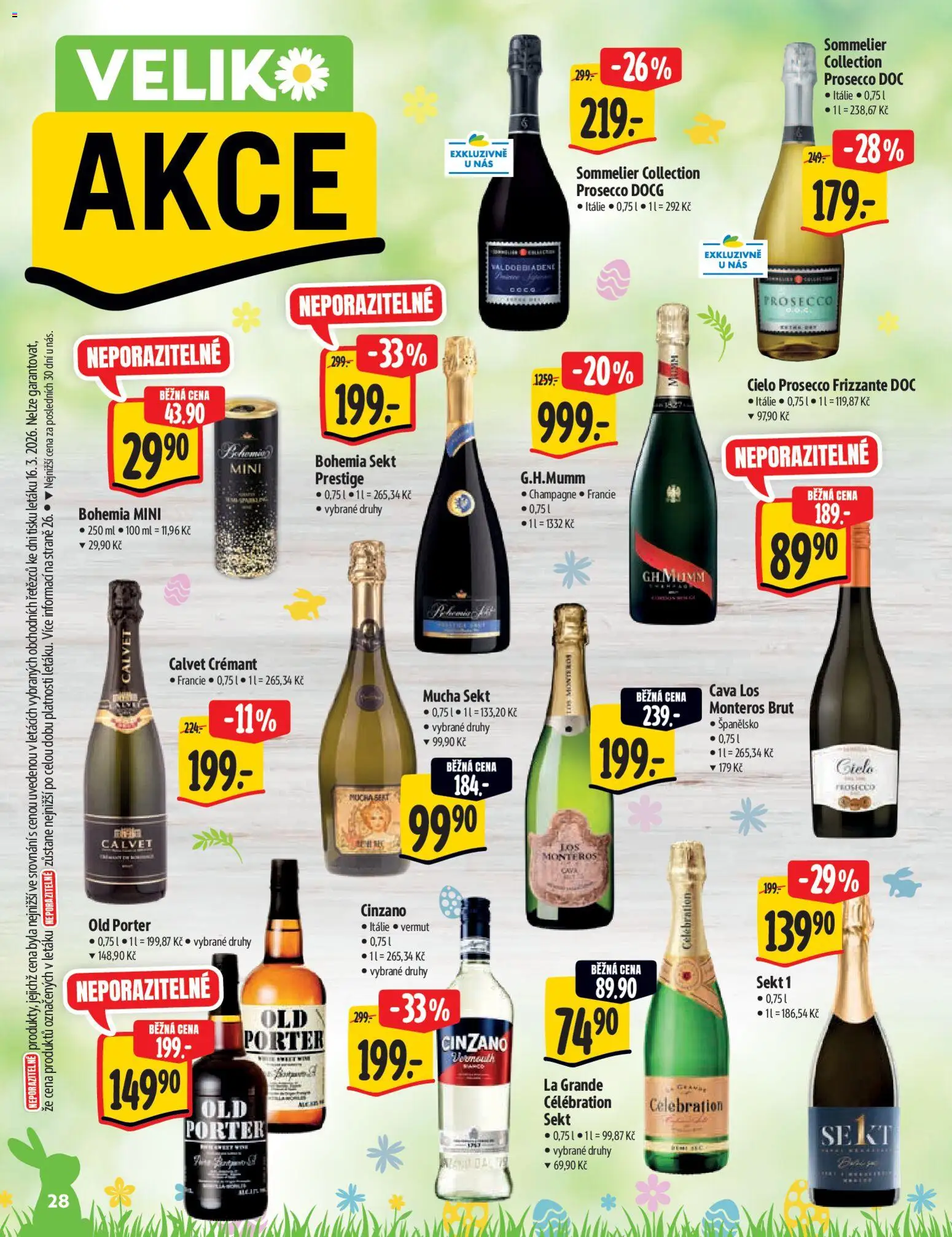Albert katalog - Hypermarket od 25.03.2026 | Strana: 28 | Produkty: Prosecco, Cinzano, Old porter, Vermouth