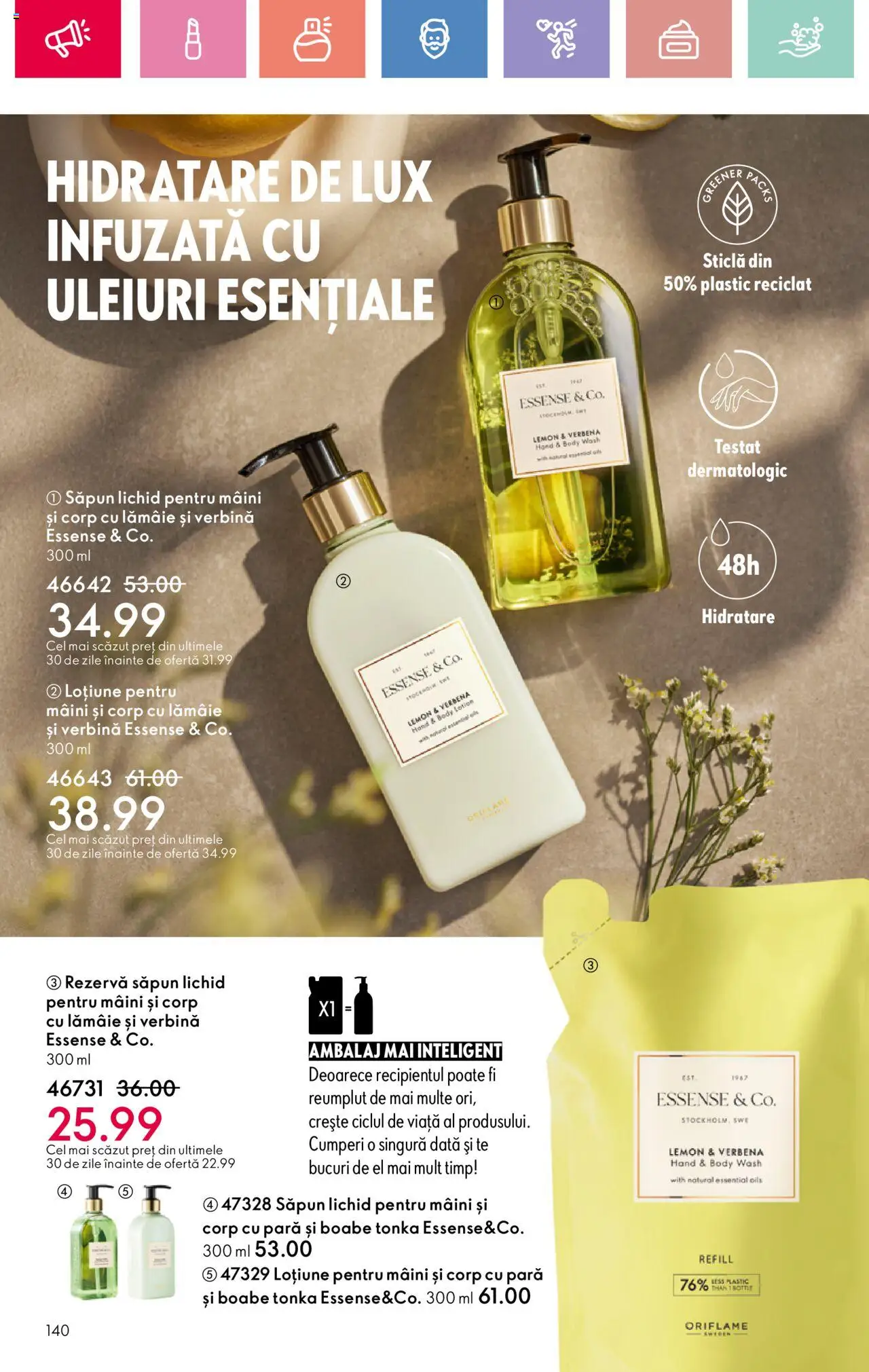 Noul catalog Oriflame – valabil de la 06.07.2025 | Pagină: 140 | Produse: Body, Săpun, Rezervă săpun, Lămâie