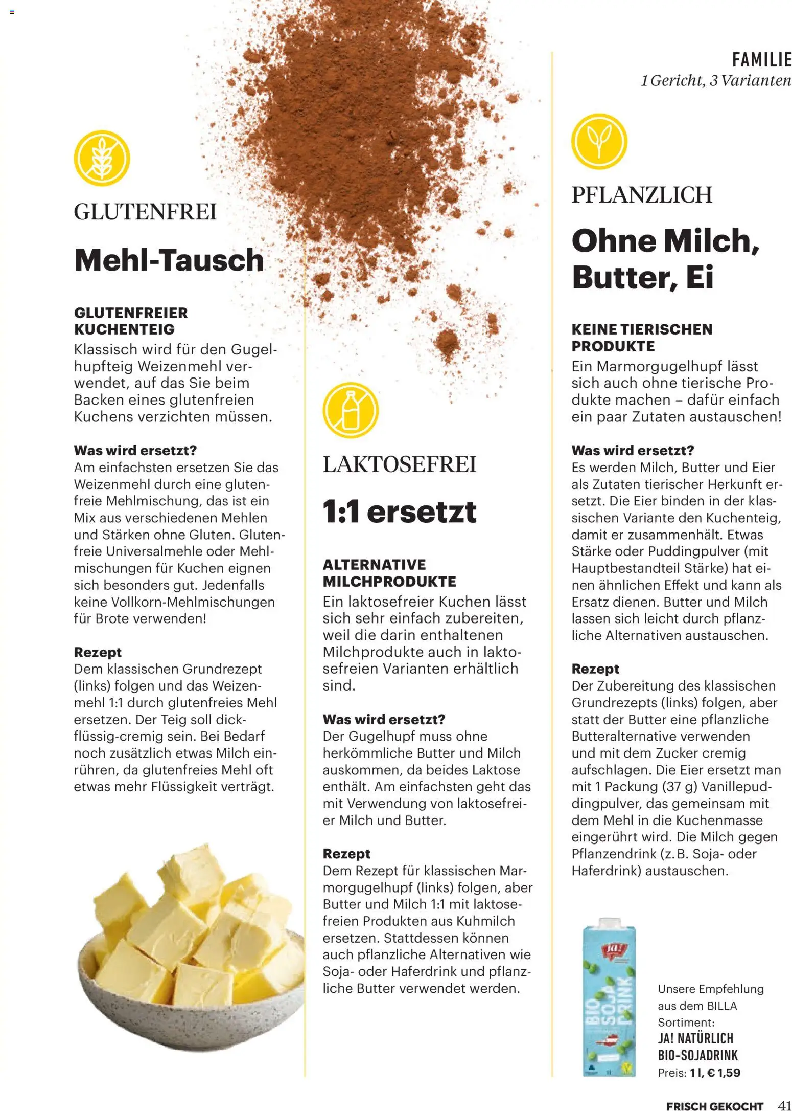 Billa Frisch Gekocht gültig ab 01.05.2026 | Seite: 41 | Produkte: Zucker, Fariinisokeri, Butter, Eier