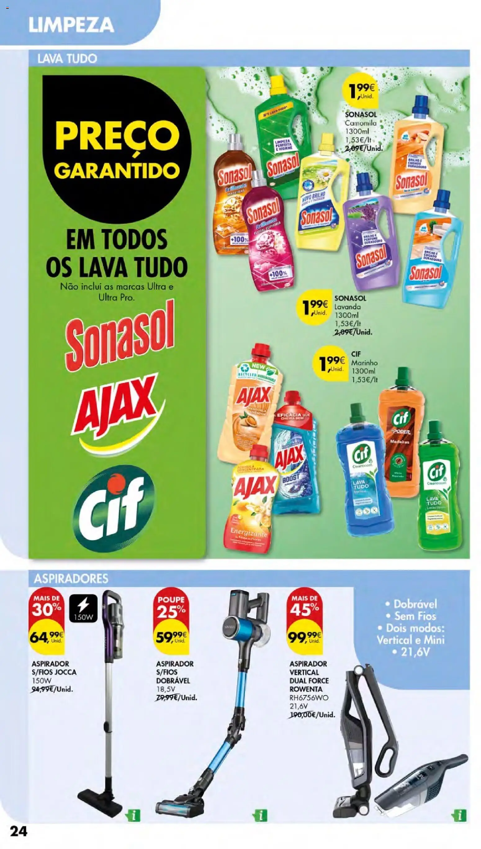 Pingo Doce - Cuidados Pessoais e para o Lar Açores │ válido de 26.02.2026 | Página: 24 | Produtos: Aspirador, Perfume, Madeiras