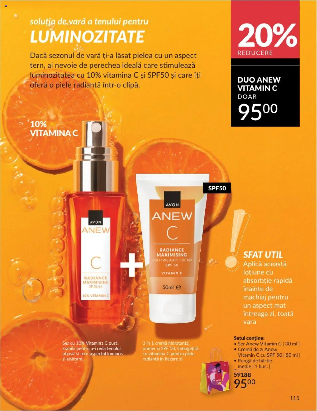 Catalog Avon - 08 2025 – valabil de la 01.08.2025 | Pagină: 115 | Produse: Serum, Pungă, Cremă de zi, Cremă