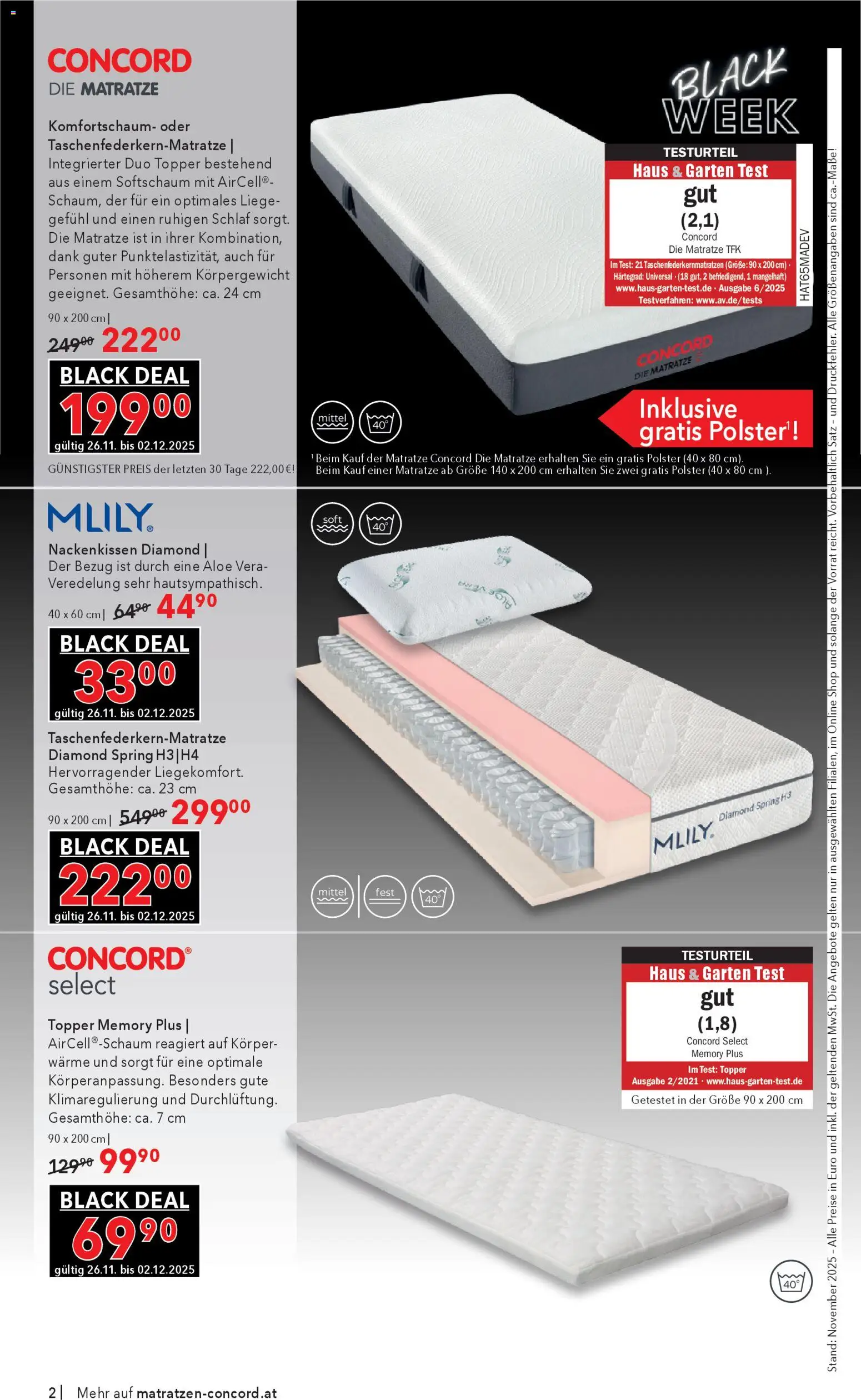 Matratzen Concord - Black Friday gültig ab 26.11.2025 | Seite: 2 | Produkte: Matratze