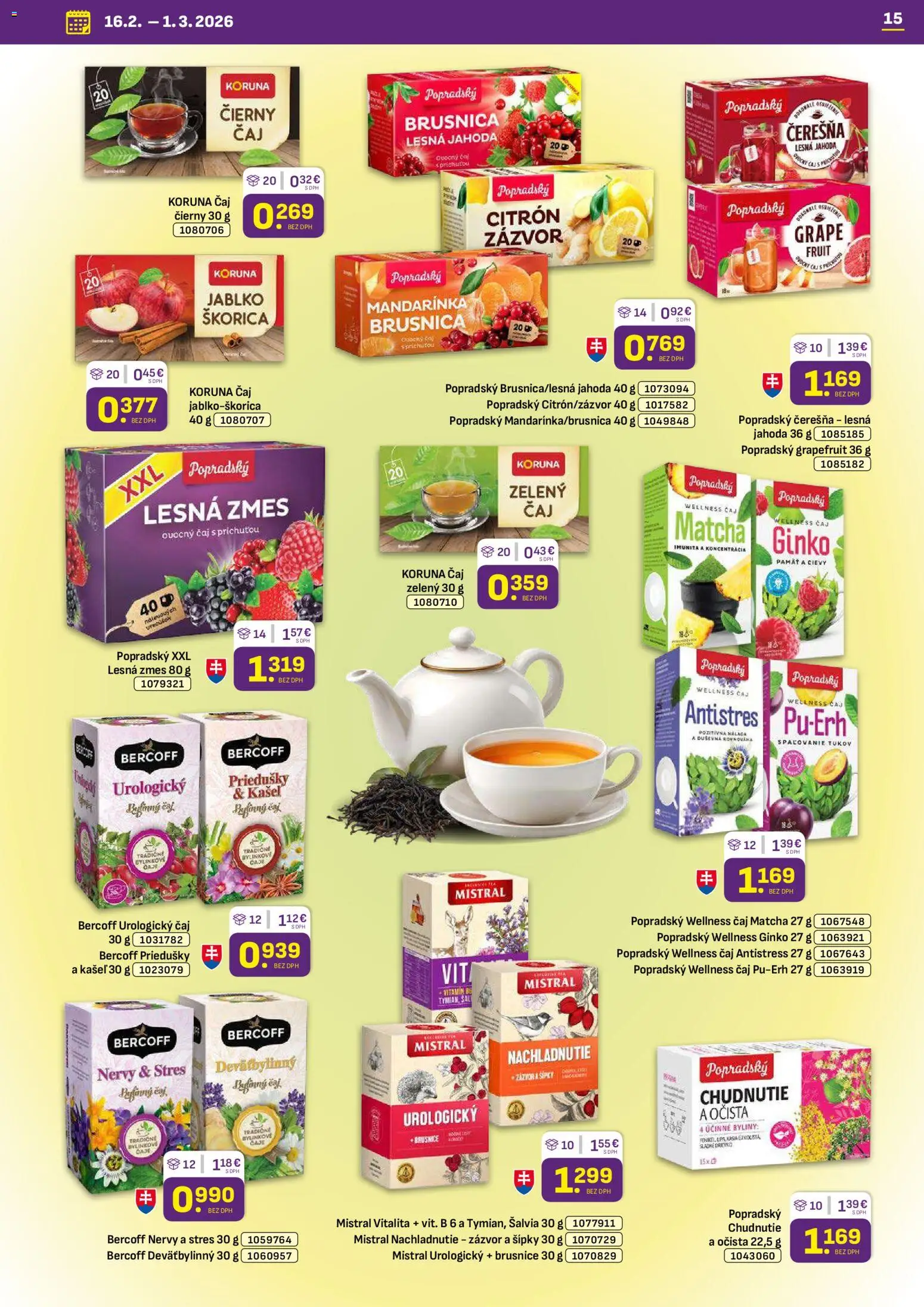 Nové Libex akcie – leták je platný od 16.02.2026 | Strana: 15 | Produkty: Zázvor, Čaj, Grapefruit, Šál