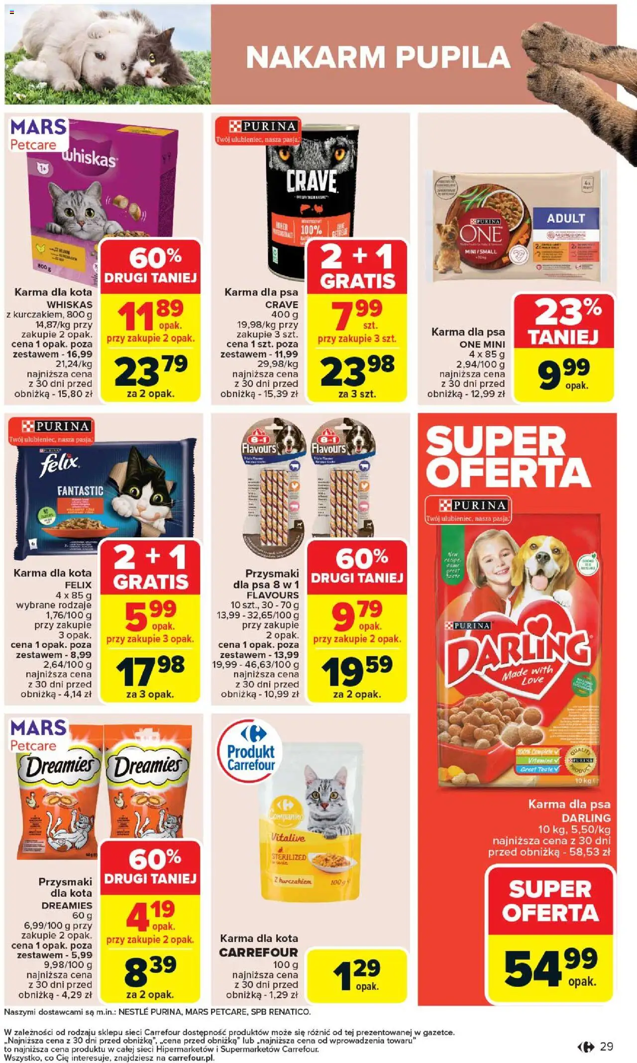 Carrefour Gazetka od 02.06.2025 | Strona: 31 | Produkty: Karma dla kota, Karma dla psa, Przysmaki dla psa