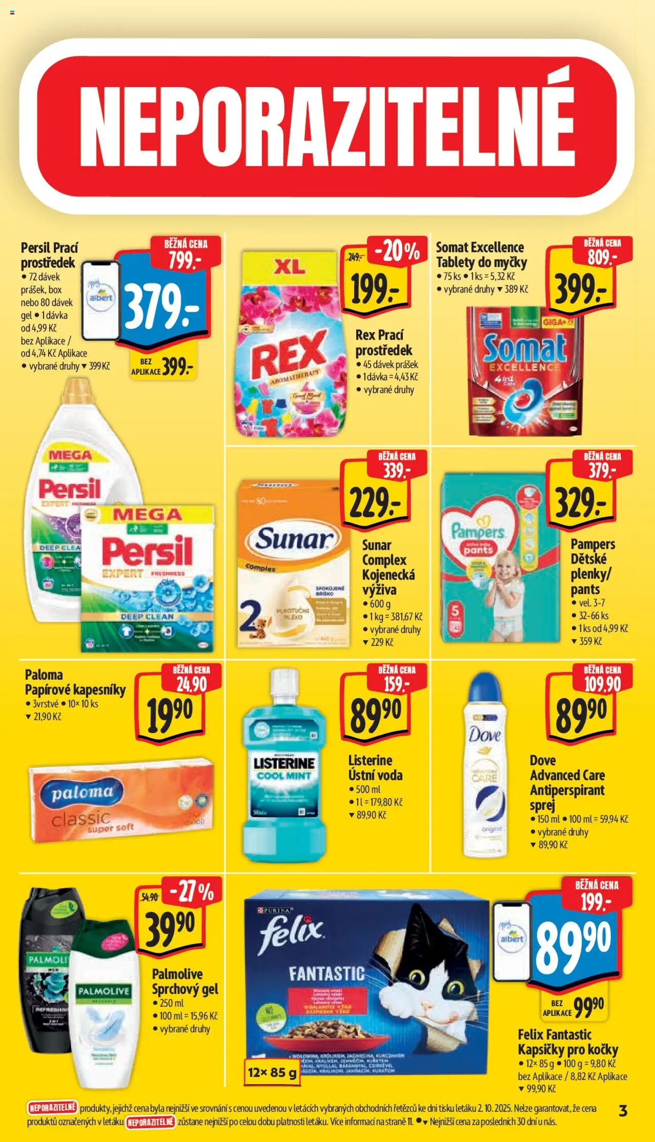 Albert leták - Supermarket od 08.10.2025 | Strana: 7 | Produkty: Voda, Sunar, Listerine, Persil