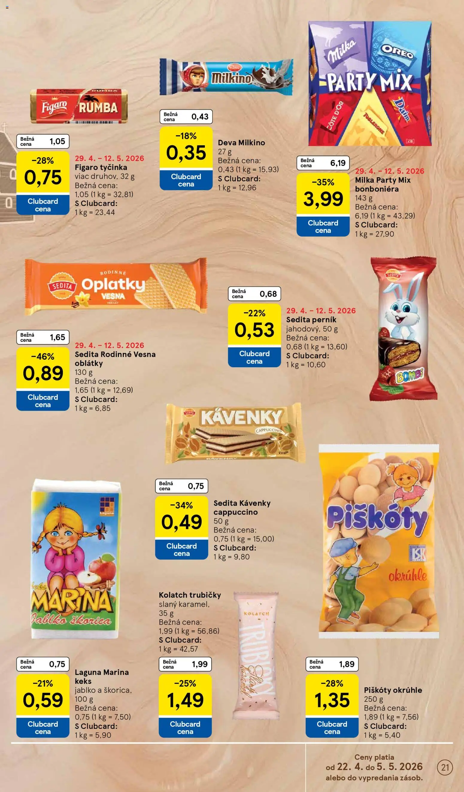 Nové Tesco akcie – leták je platný od 29.04.2026 | Strana: 21 | Produkty: Milka