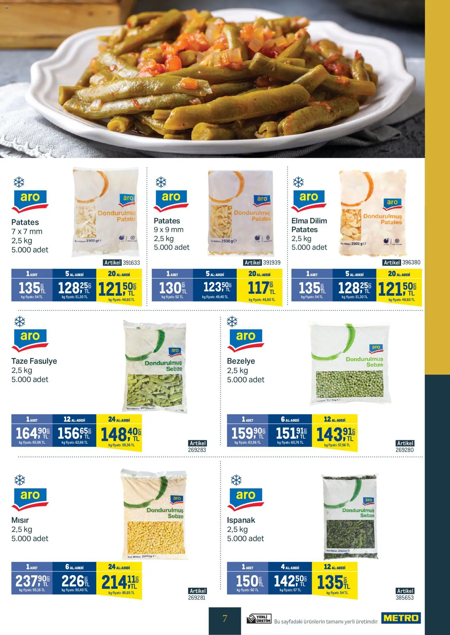 Metro - Kurum ve İşletme Mutfakları - 04.02.2026 tarihinden itibaren geçerlidir | Sayfa: 7 | Ürünler: Patates, Sebze, Bezelye, Mısır