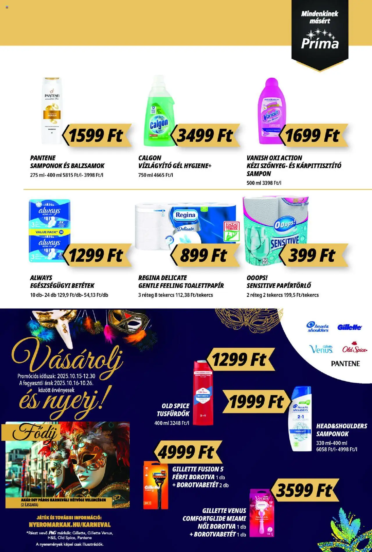 CBA Príma akciós ujság - amely érvényes a következő dátumtól: 16.10.2025 | Oldal: 11 | Termékek: Old spice, Játék, Borotvabetét, Borotva