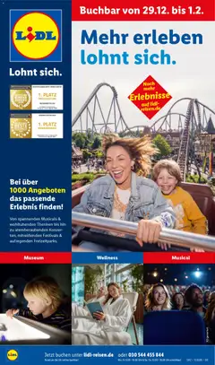 Lidl Reisen Januar Experiences ab 29.12.2025 gültig