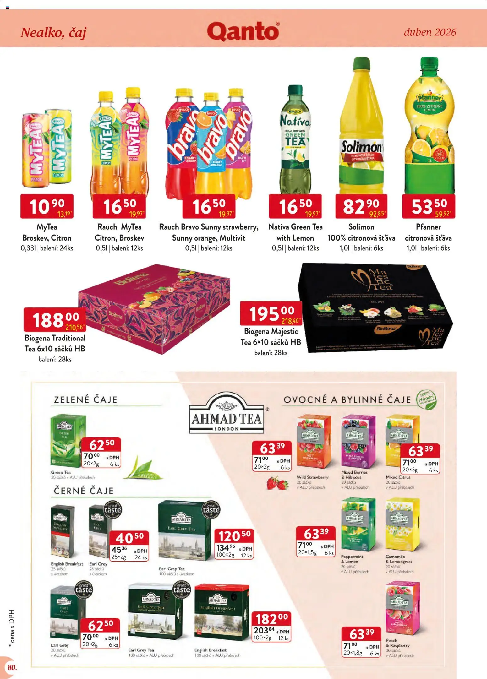 Astur & Qanto leták - Velkoobchod 04/2026 od 01.04.2026 | Strana: 80 | Produkty: Čaj, Čaje, Citron, Ahmad tea