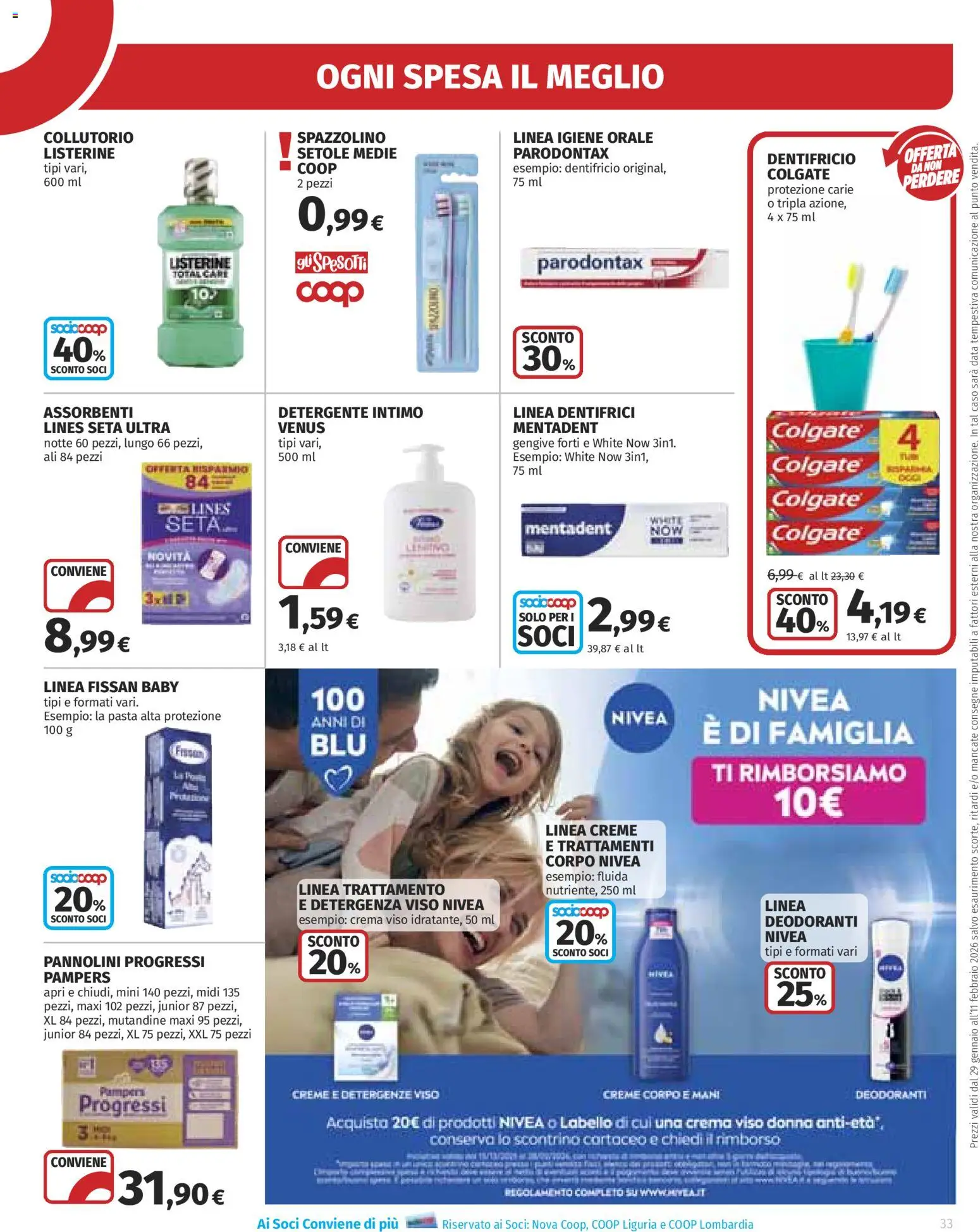 Volantino Ipercoop del 29.01.2026 | Pagina: 33 | Prodotti: Crema, Detergente intimo, Crema viso, Intimo