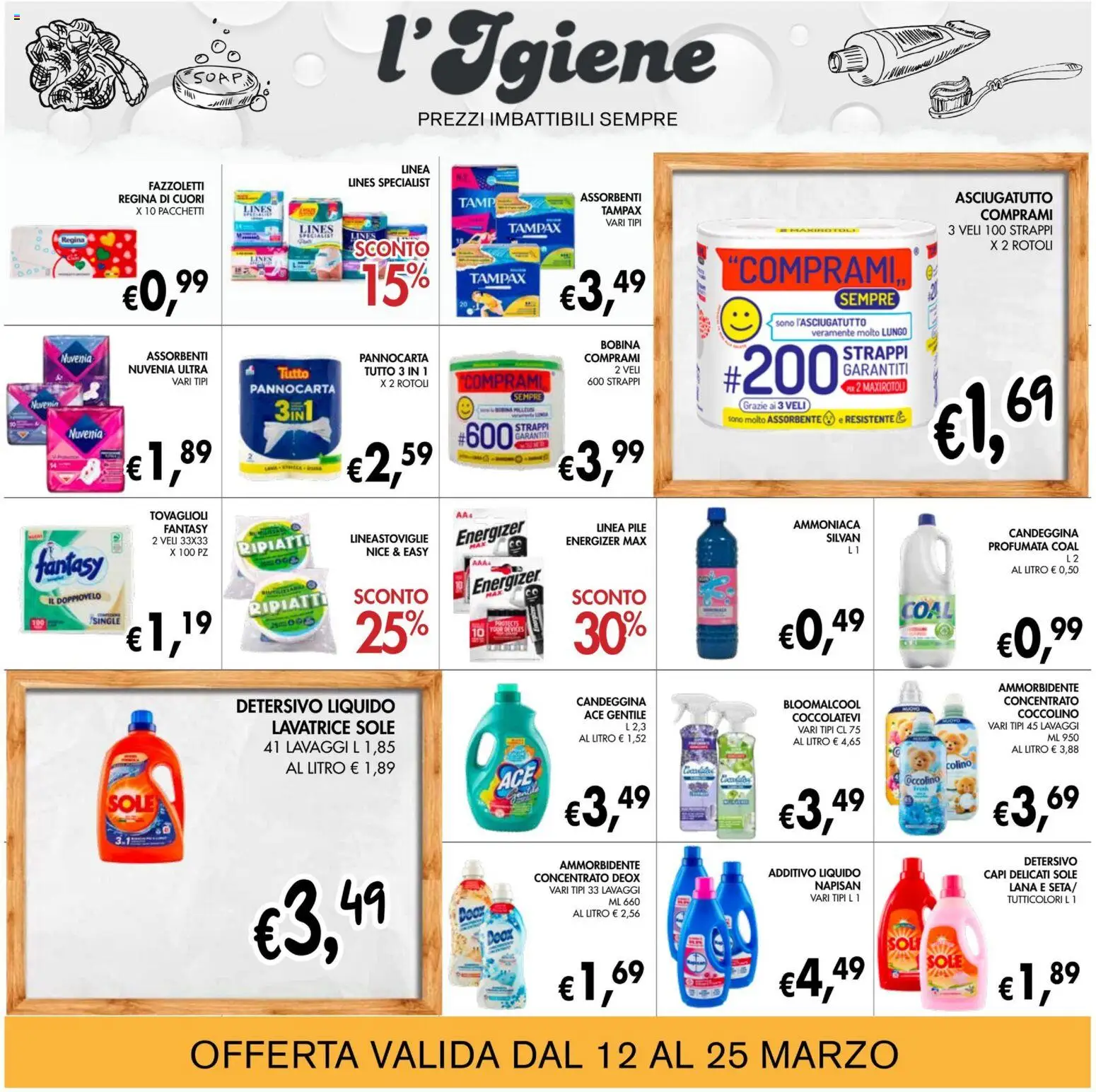 Volantino Coal del 12.03.2026 | Pagina: 22 | Prodotti: Pile, Candeggina, Fazzoletti, Asciugatutto