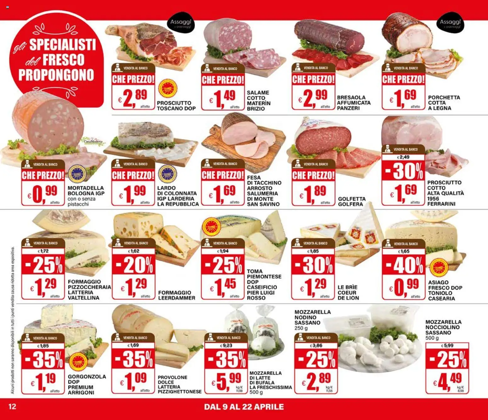 Volantino Il Gigante del 09.04.2026 | Pagina: 12 | Prodotti: Porchetta, Latte, Pistacchi, Gorgonzola