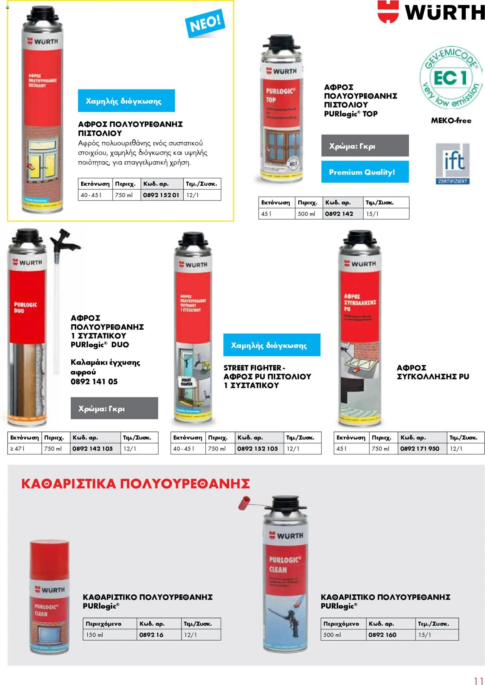 WURTH - Σφράγιση - Συγκόλληση - Μόνωση – σε ισχύ από 01.01.2026 | Σελίδα: 11