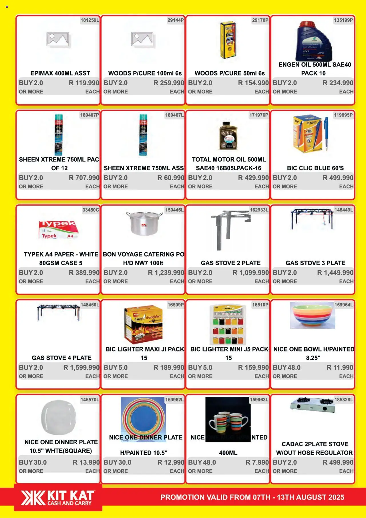 KIT KAT Cash & Carry Weekly Traders Special │ valid from 07.08.2025 | Page: 29 | Products: Plate, Bowl, Oil, Paper