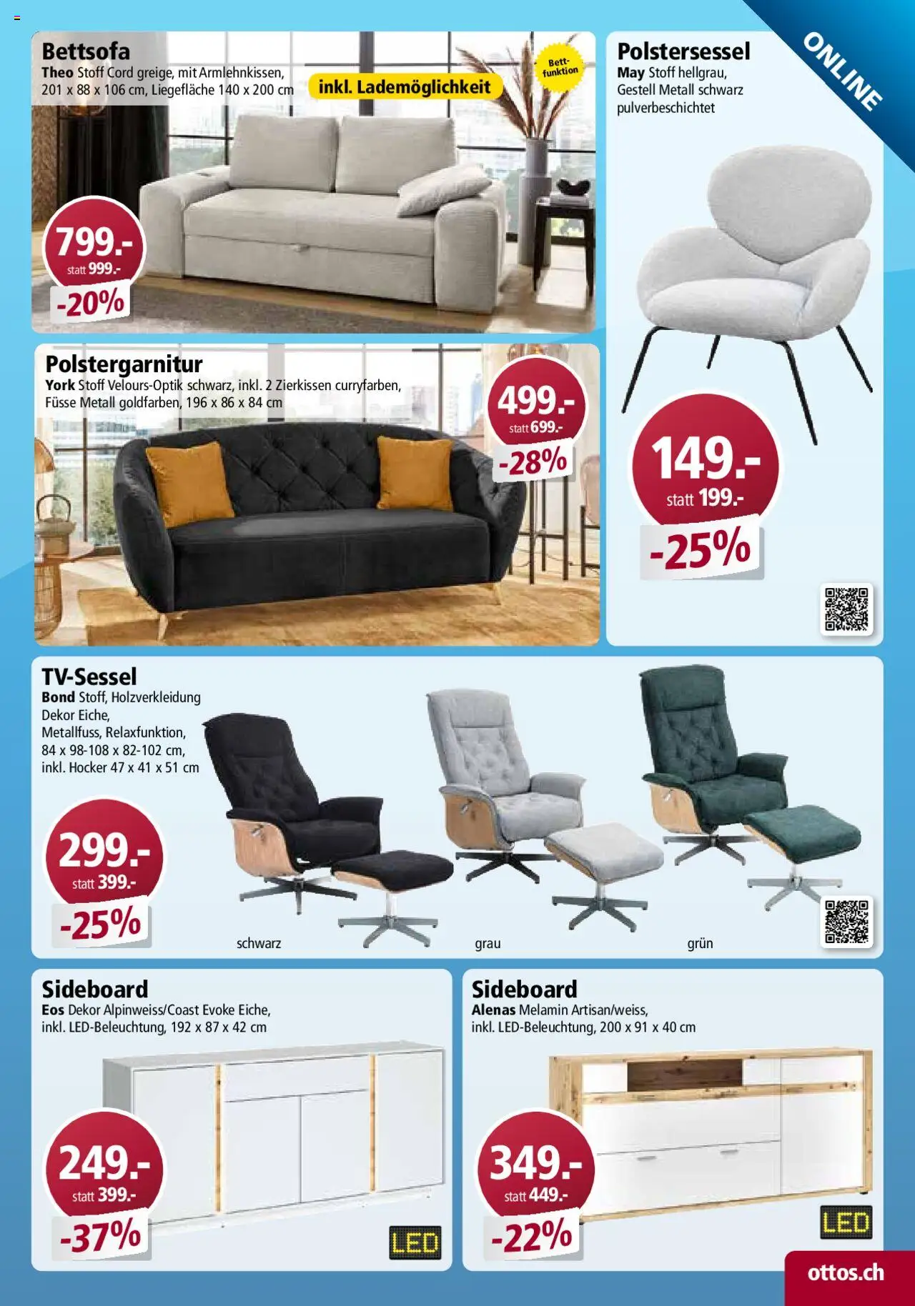 Otto's Online Katalog ab 31.05.2025 | Seite: 25 | Produkte: Hocker, Bett, TV, Sideboard