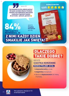 Pogląd oferty "Aldi Gazetka - Wielki test" - ważna od 17.02.2025 | Strona: 20 | Produkty: Ciastka korzenne, Ciastka, Ciasteczka