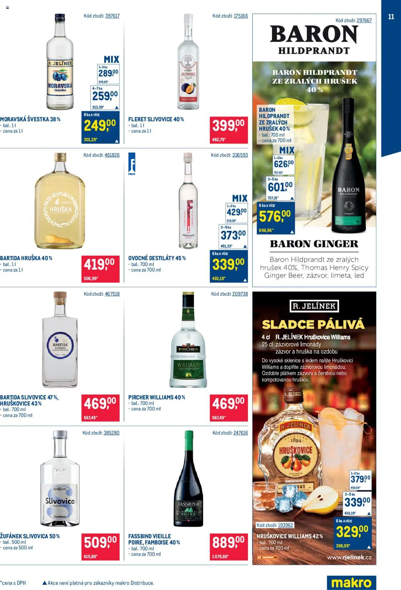 Makro leták - Bar od 08.10.2025 | Strana: 11 | Produkty: Zázvor, Slivovice, Jelínek, Sklenice