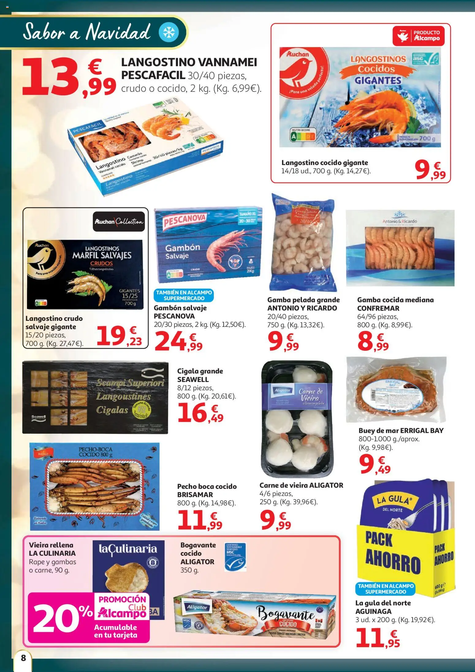 Alcampo - HP Unico │ válido desde el 11.12.2025 | Página: 8 | Productos: Langostino, Gamba