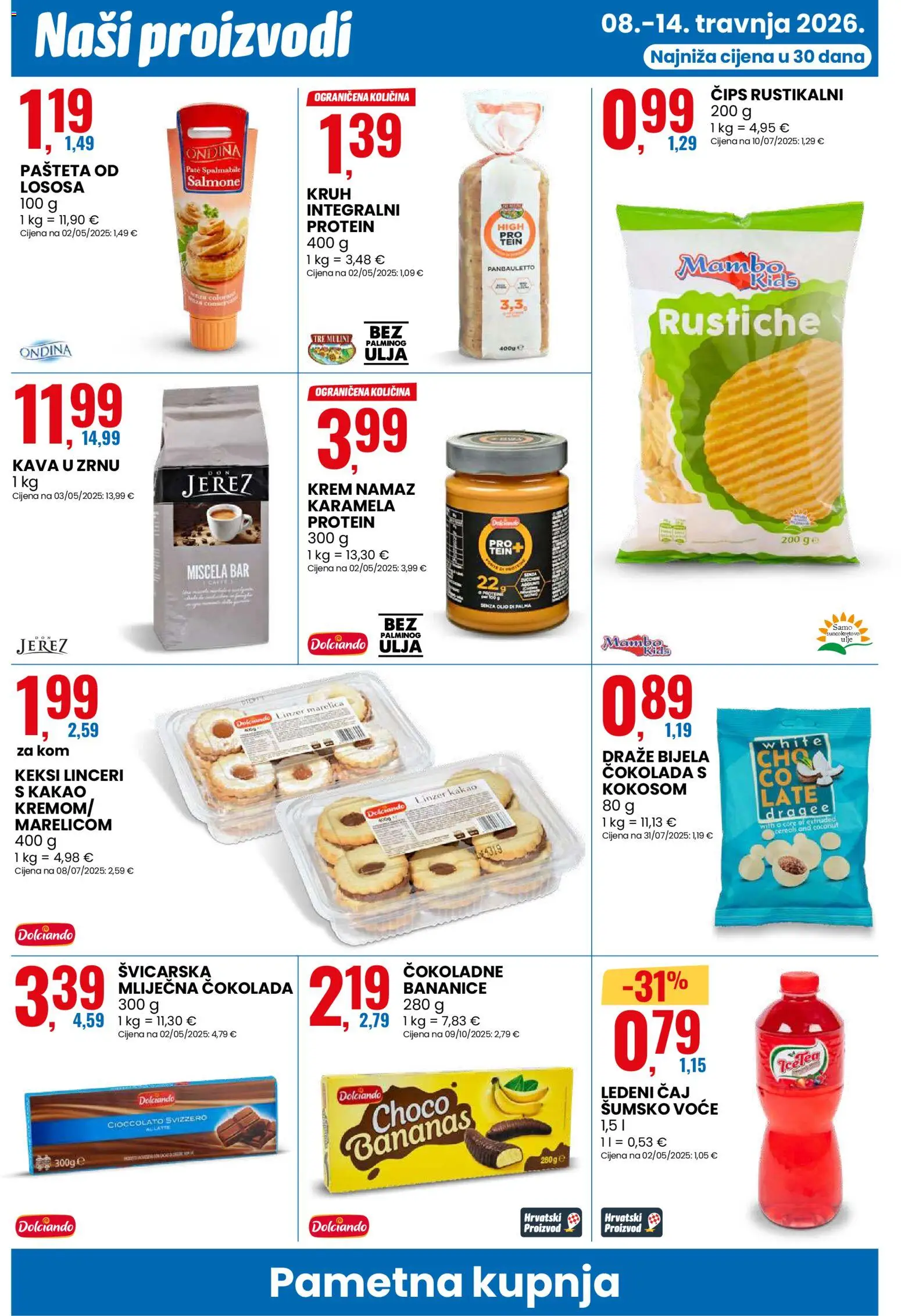 Eurospin katalog | vrijedi od 08.04.2026 | Stranica: 12 | Proizvodi: Kava u zrnu, Kruh, Kava, Čips