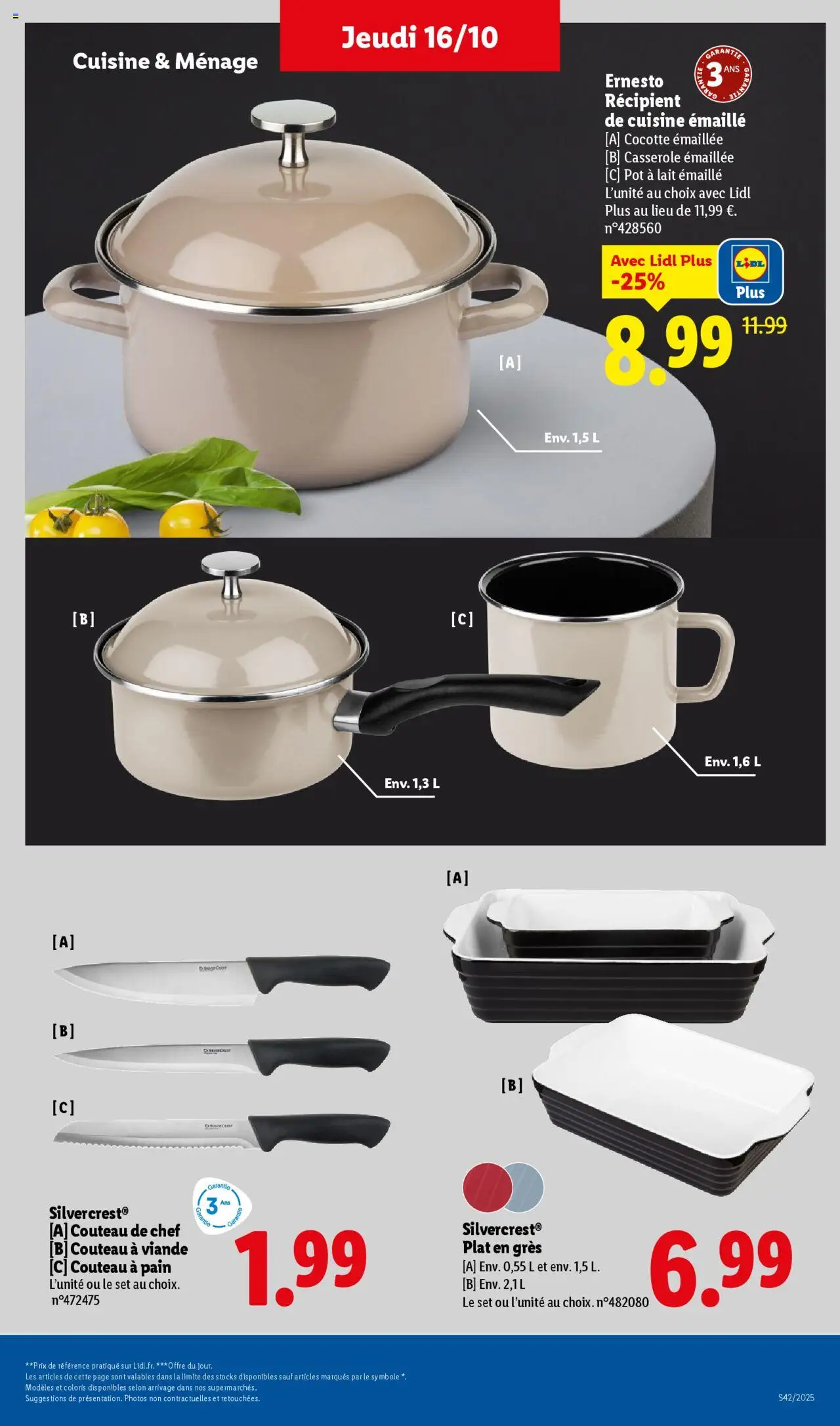 {H1} | Page: 49 | Produits: Couteau, Casserole, Lait, Pain