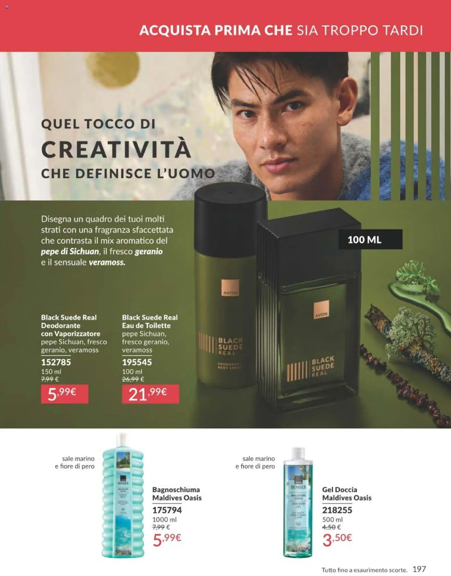 Volantino Avon del 01.12.2025 | Pagina: 197 | Prodotti: Bagnoschiuma, Pepe, Doccia, Fragranza