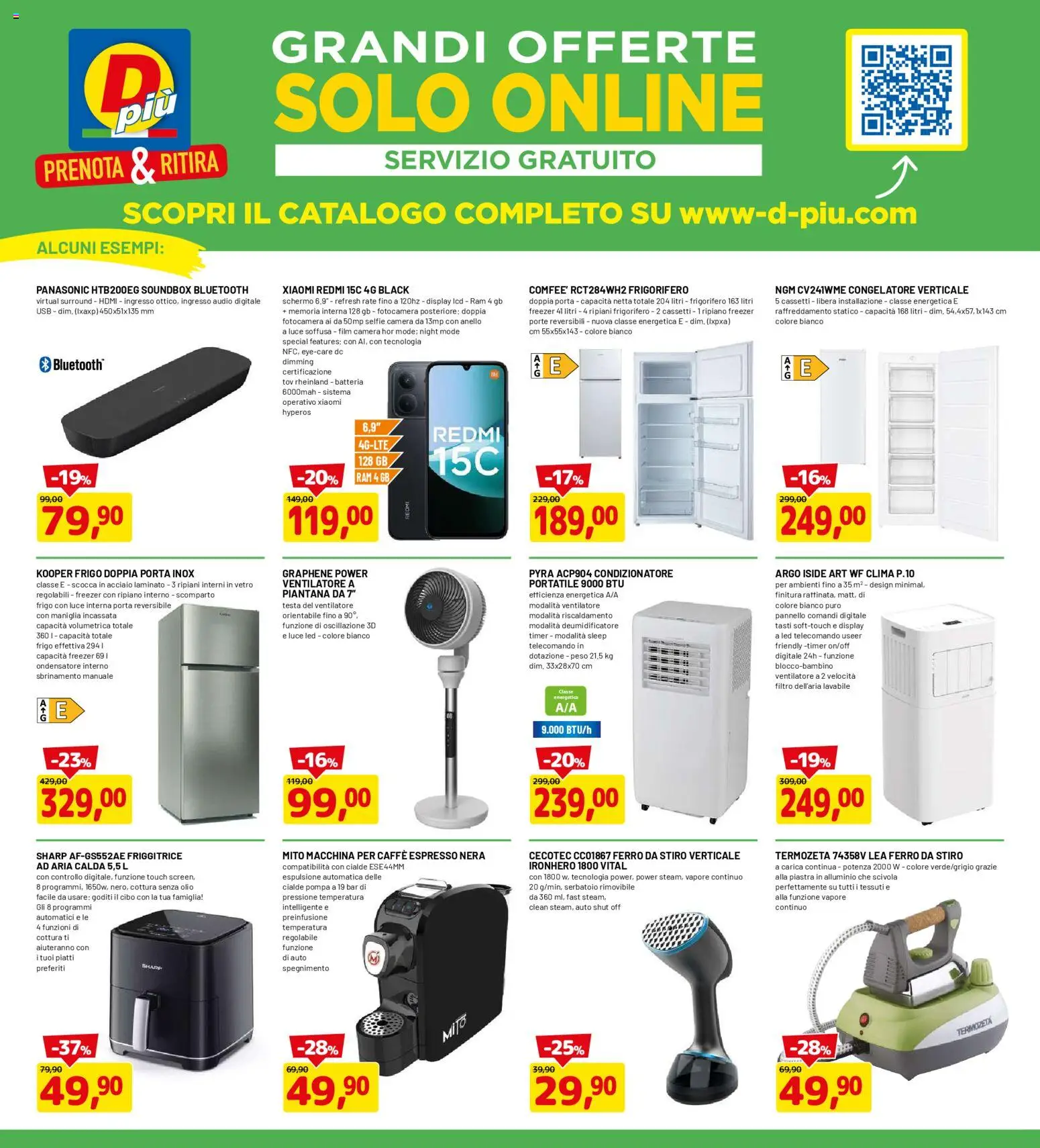 Volantino D Più del 09.04.2026 | Pagina: 18 | Prodotti: Freezer, Audio, USB, Friggitrice