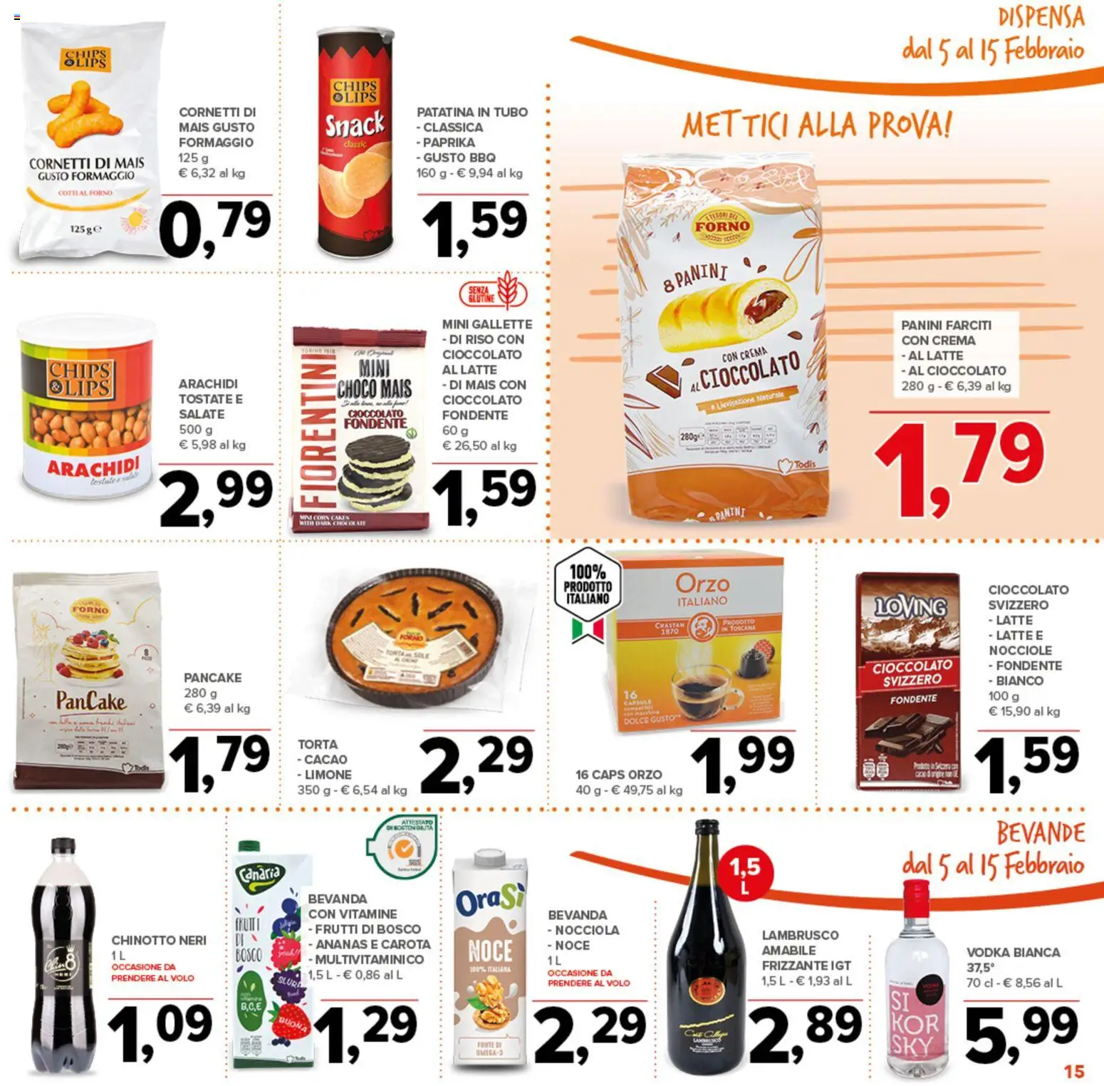 Volantino Todis del 05.02.2026 | Pagina: 15 | Prodotti: Riso, Chinotto, Ananas, Nocciole