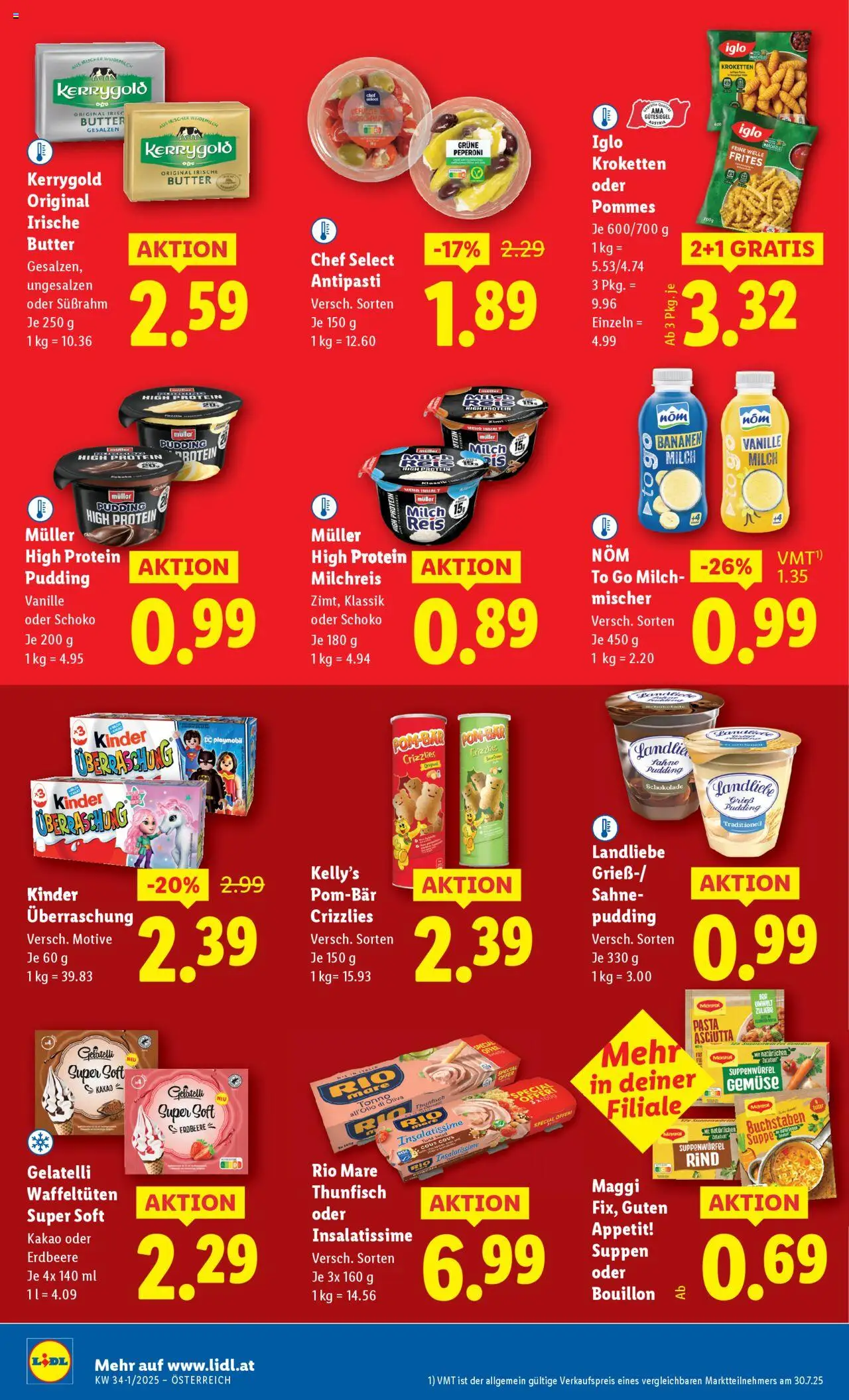 Lidl Flugblatt gültig ab 14.08.2025 | Seite: 38 | Produkte: Sahne, Gemüse, Bananen, Reis