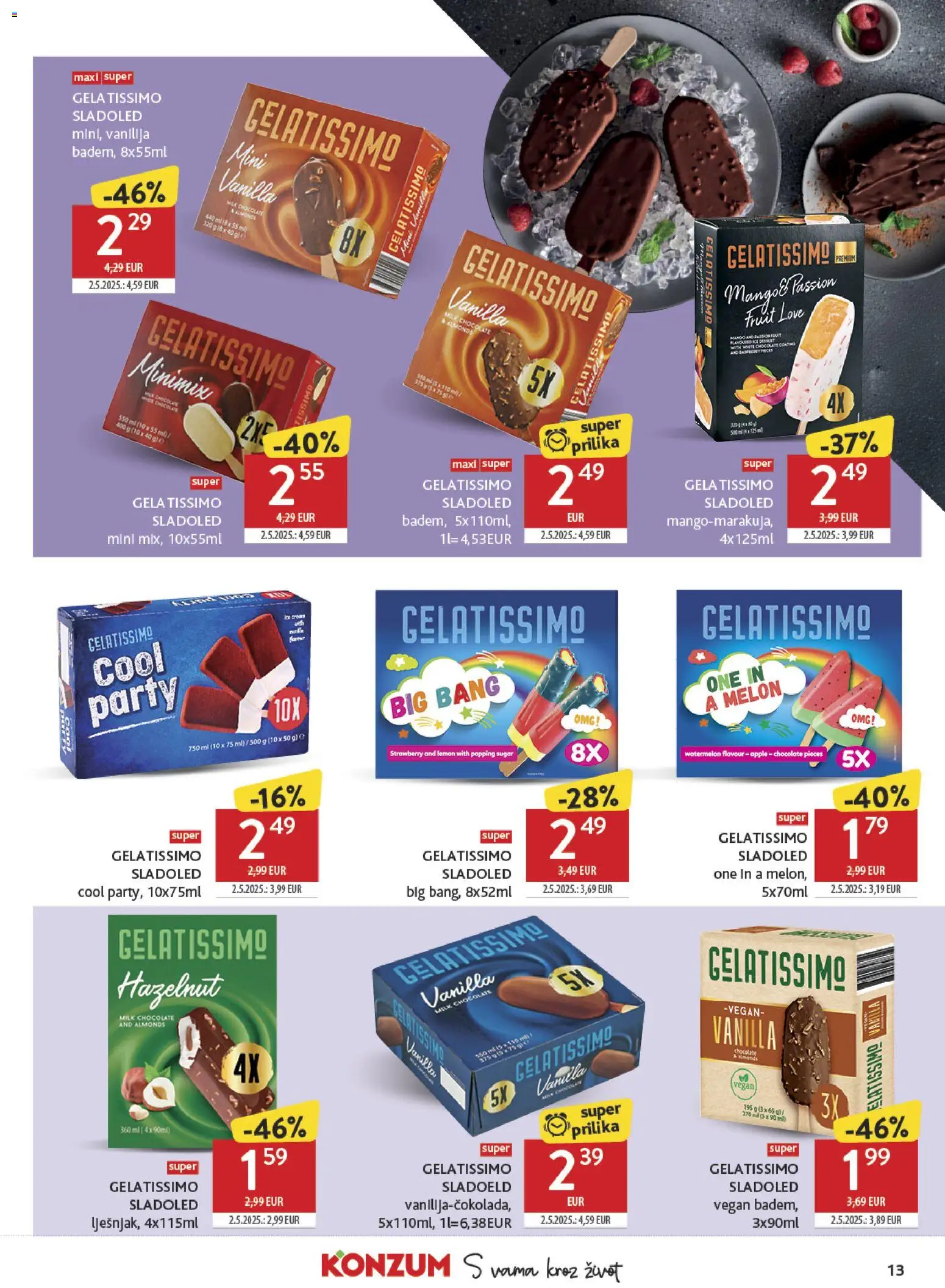 Konzum katalog | vrijedi od 15.04.2026 | Stranica: 13 | Proizvodi: Sladoled