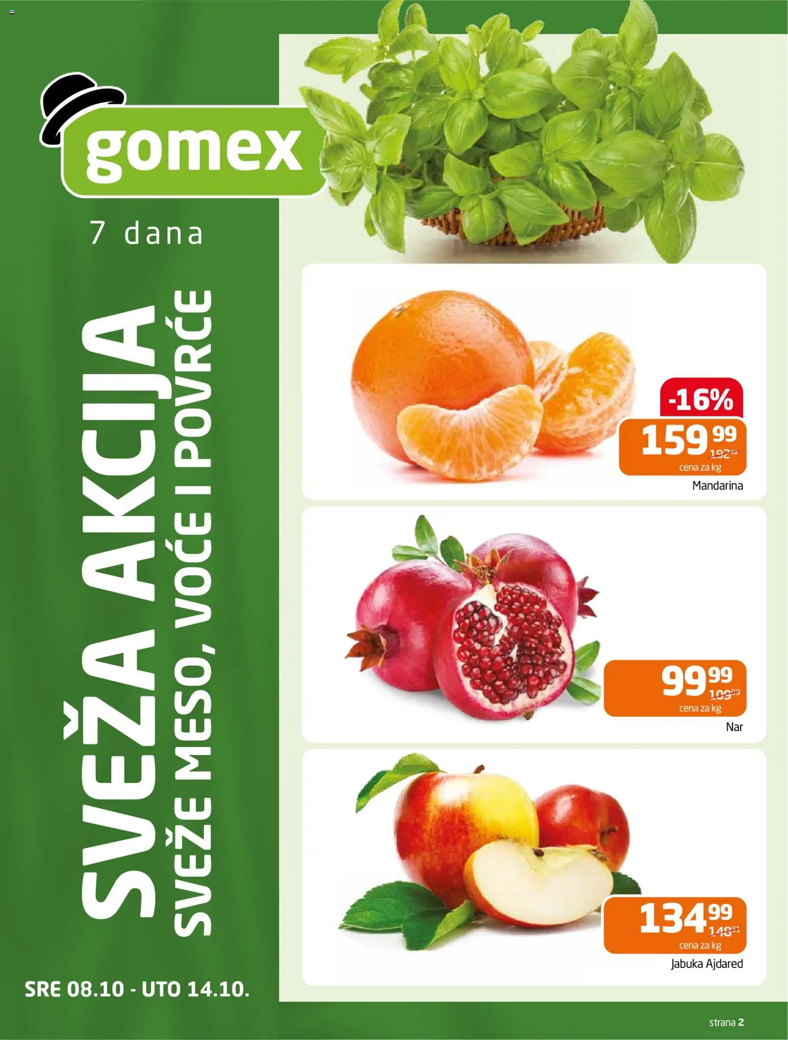 Gomex katalog - važi od 22.10.2025 | Strana: 2 | Proizvode: Mandarina