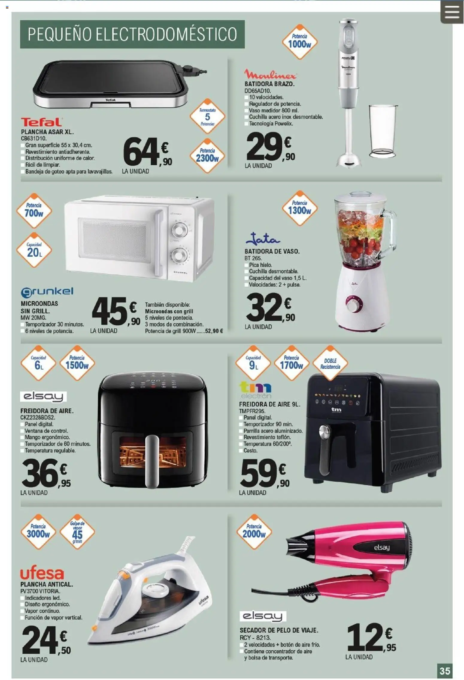 E.Leclerc folleto │ válido desde el 25.03.2026 | Página: 35 | Productos: Bolsa, Parrilla, Ρούτερ, Batidora