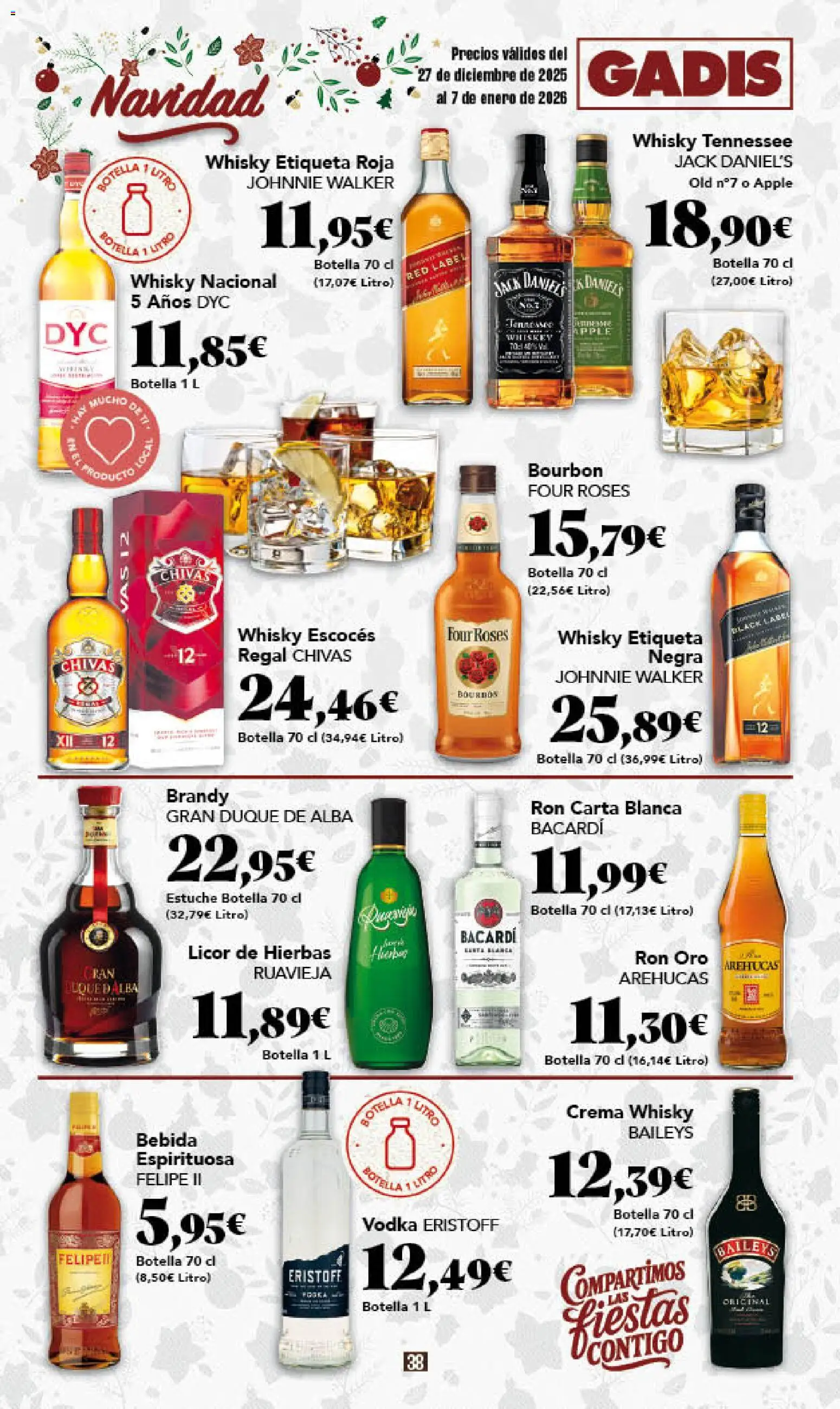Gadis - folleto │ válido desde el 27.12.2025 | Página: 38 | Productos: Licor, Ron, Crema, Μαύρο πιπέρι