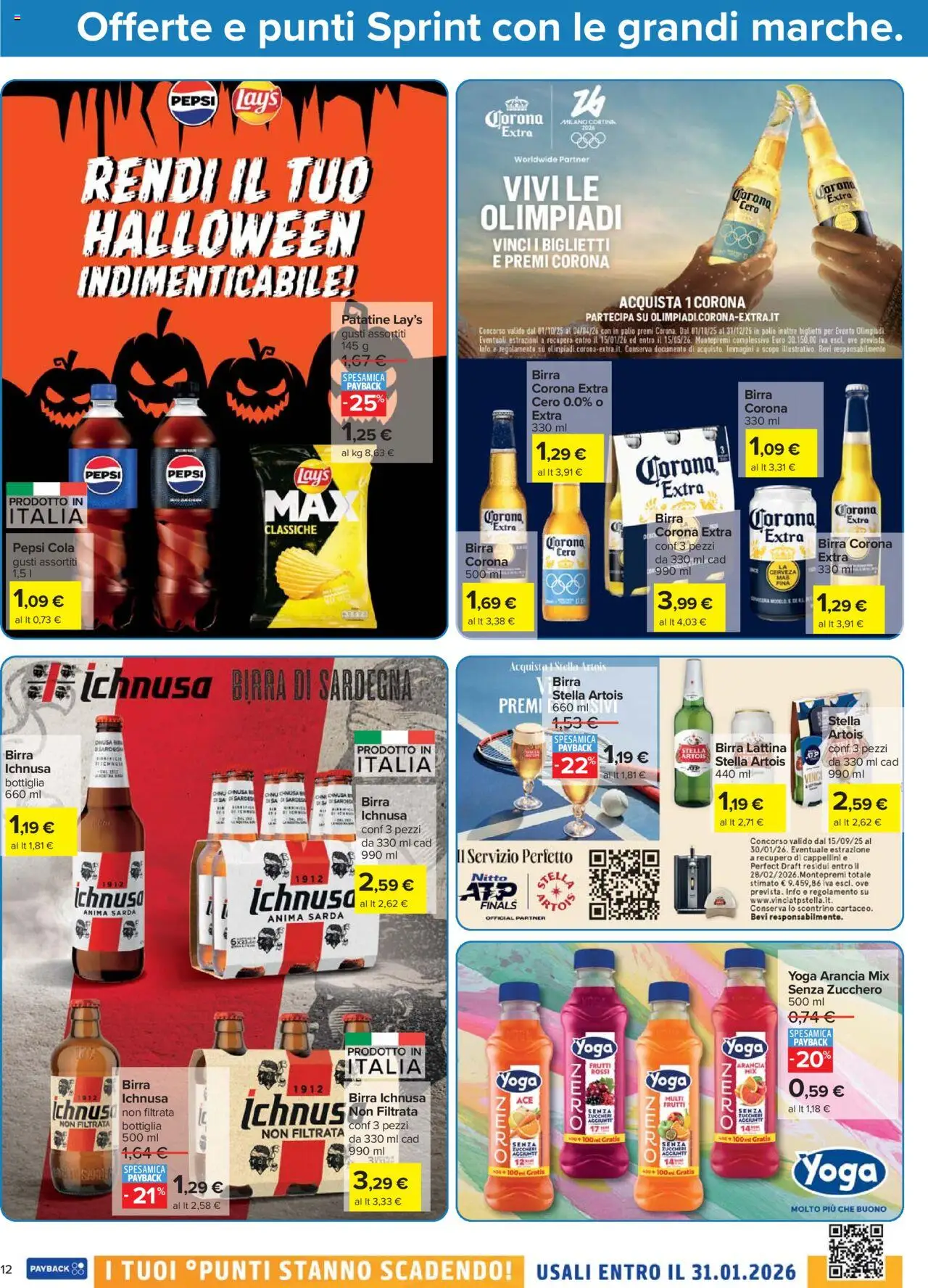 Volantino Carrefour del 23.10.2025 | Pagina: 12 | Prodotti: Patatine, Zucchero, Pepsi, Bottiglia